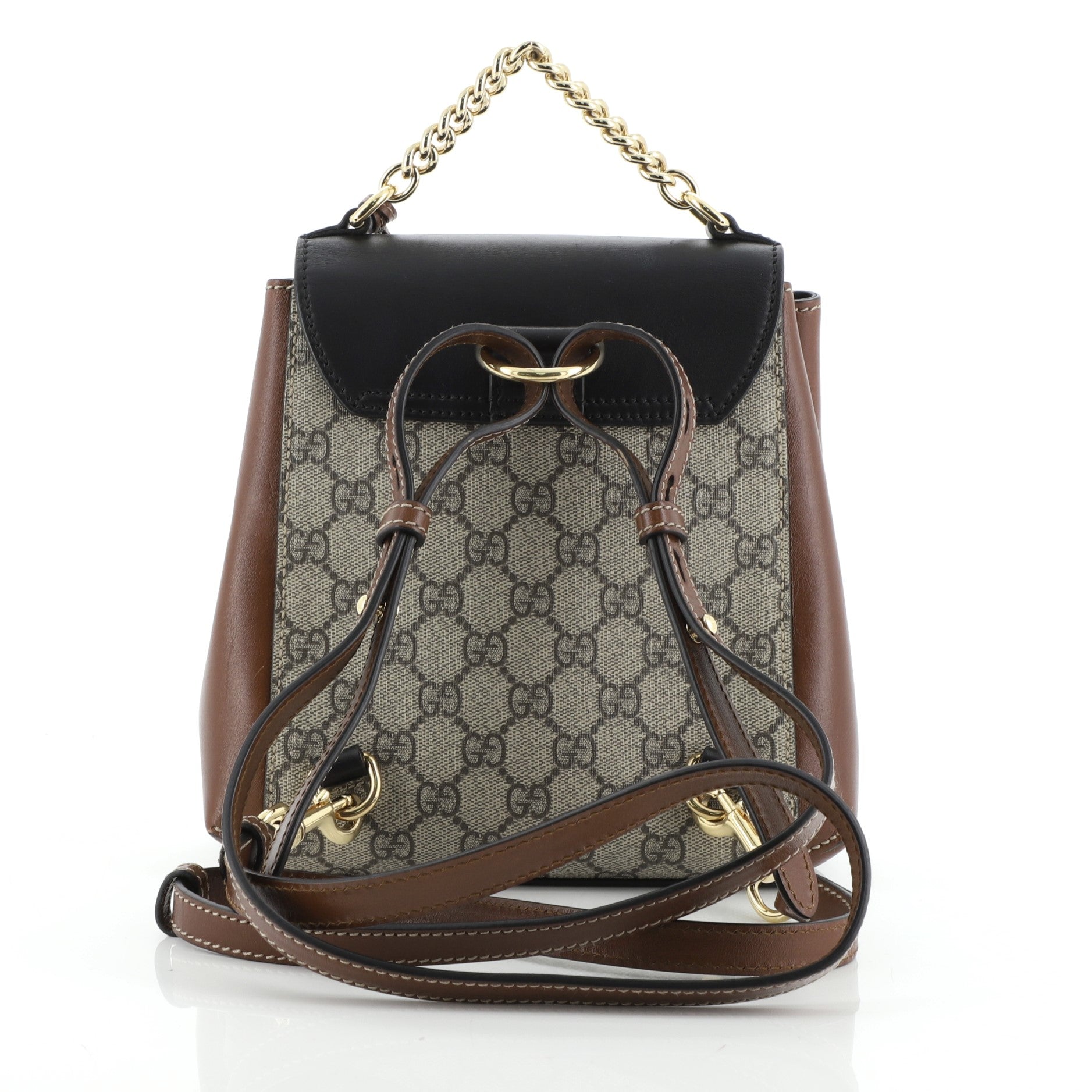 Padlock Backpack GG Coated Canvas and Leather Mini