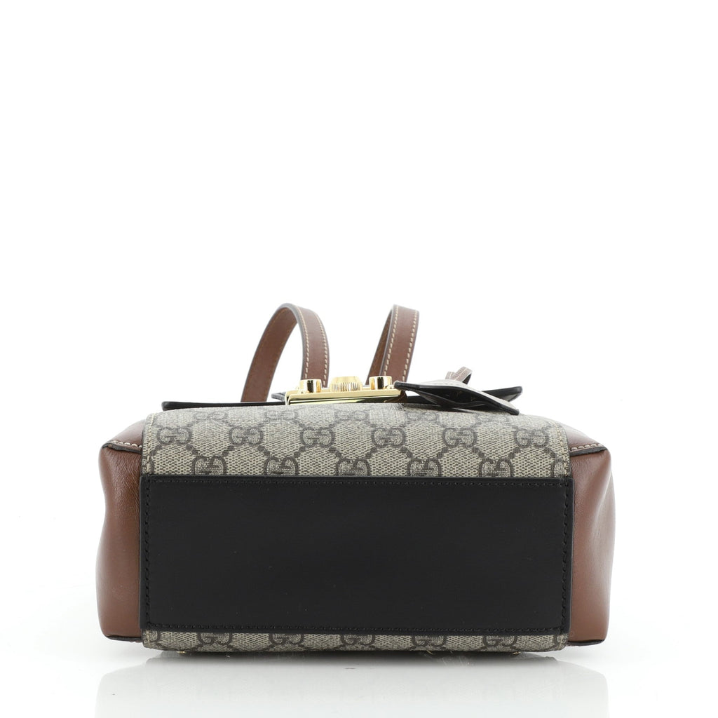 Padlock Backpack GG Coated Canvas and Leather Mini