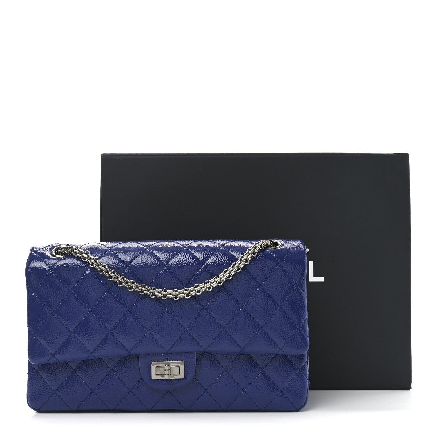 Patent Caviar Quilted 2.55 Reissue 226 Flap Navy Blue
