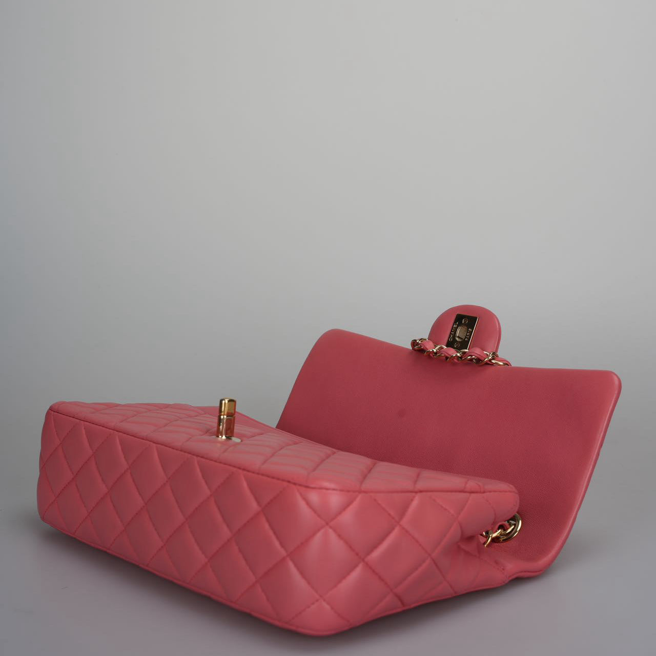 Chanel Classic Medium Flap Bag Valentine’s Edition in Pink Lambskin with Gold Hardware