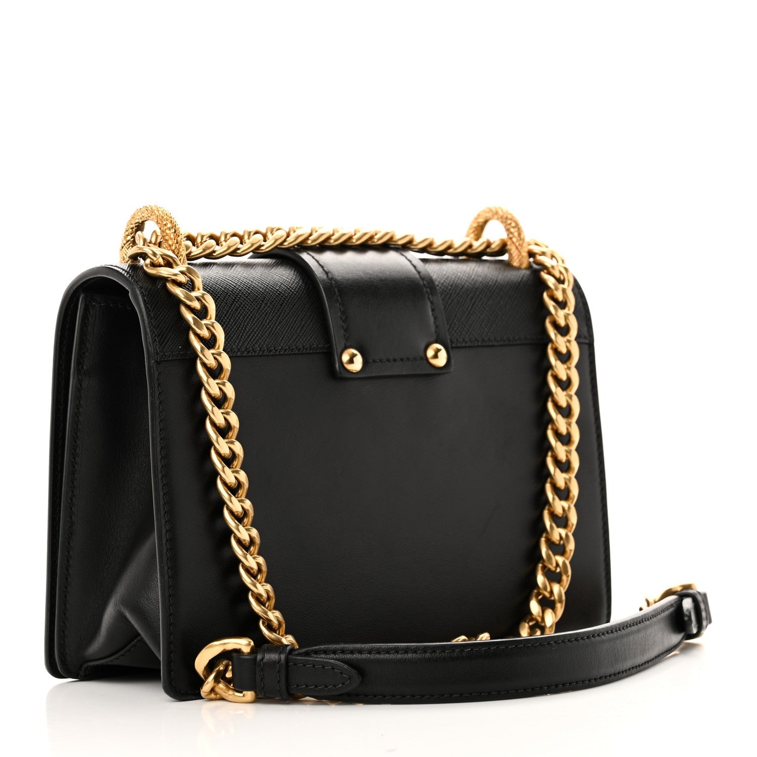 City Calf Saffiano Animalier Cahier Bag Black