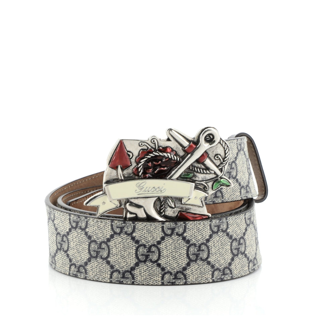 Tattoo Anchor Belt GG Coated Canvas Wide 90