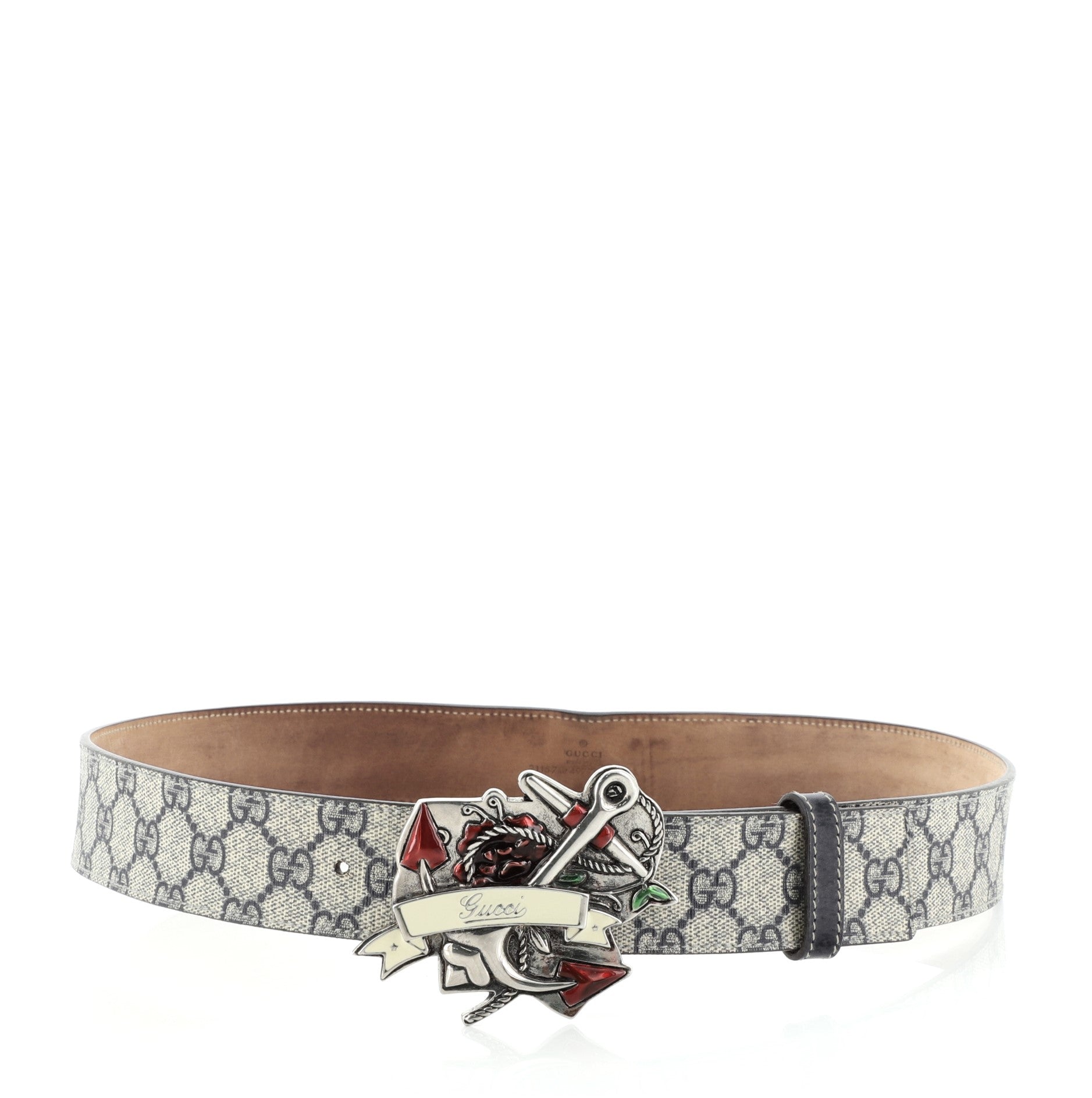 Tattoo Anchor Belt GG Coated Canvas Wide 90