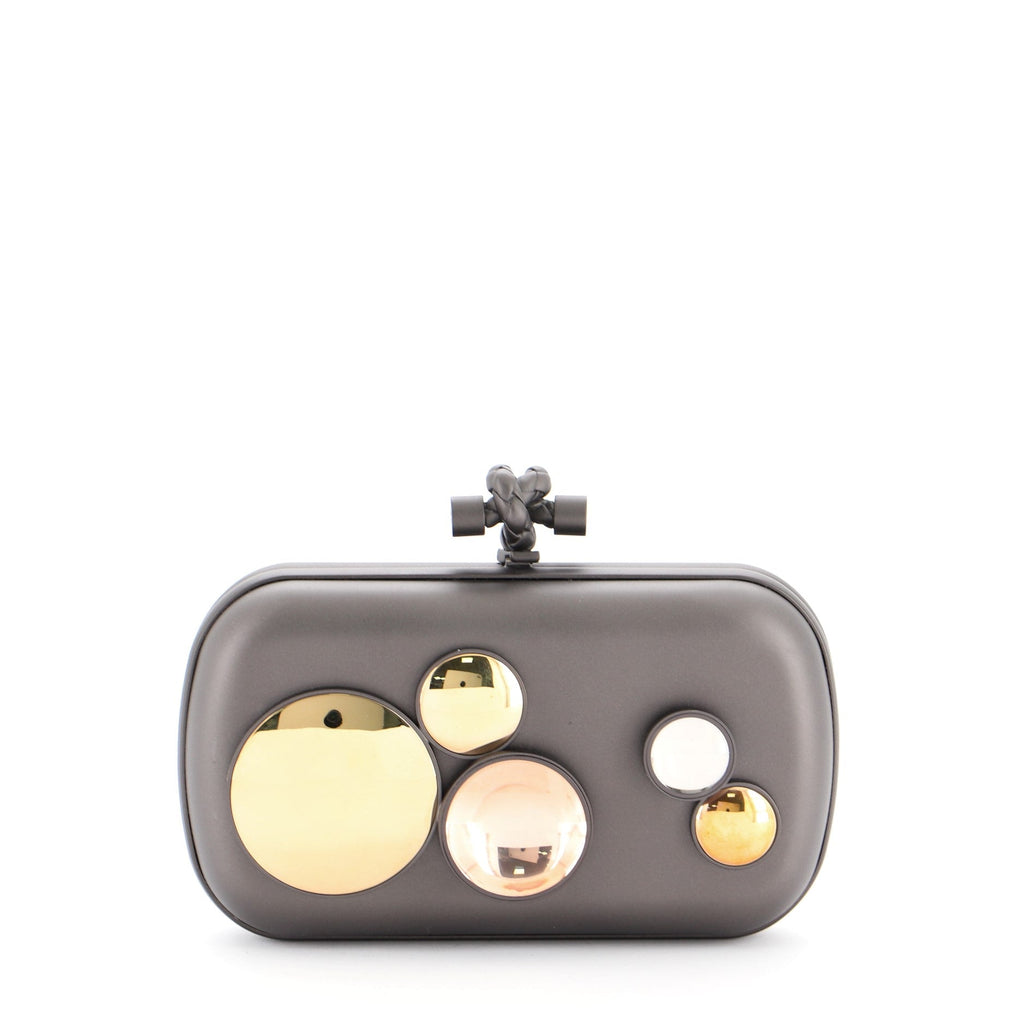 Box Knot Clutch Embellished Leather Small