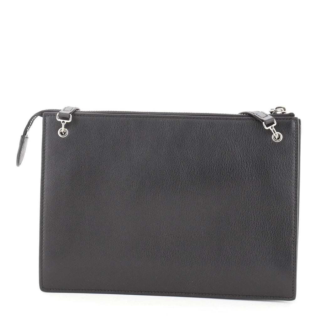 Monster Front Pocket Clutch Leather with Fur