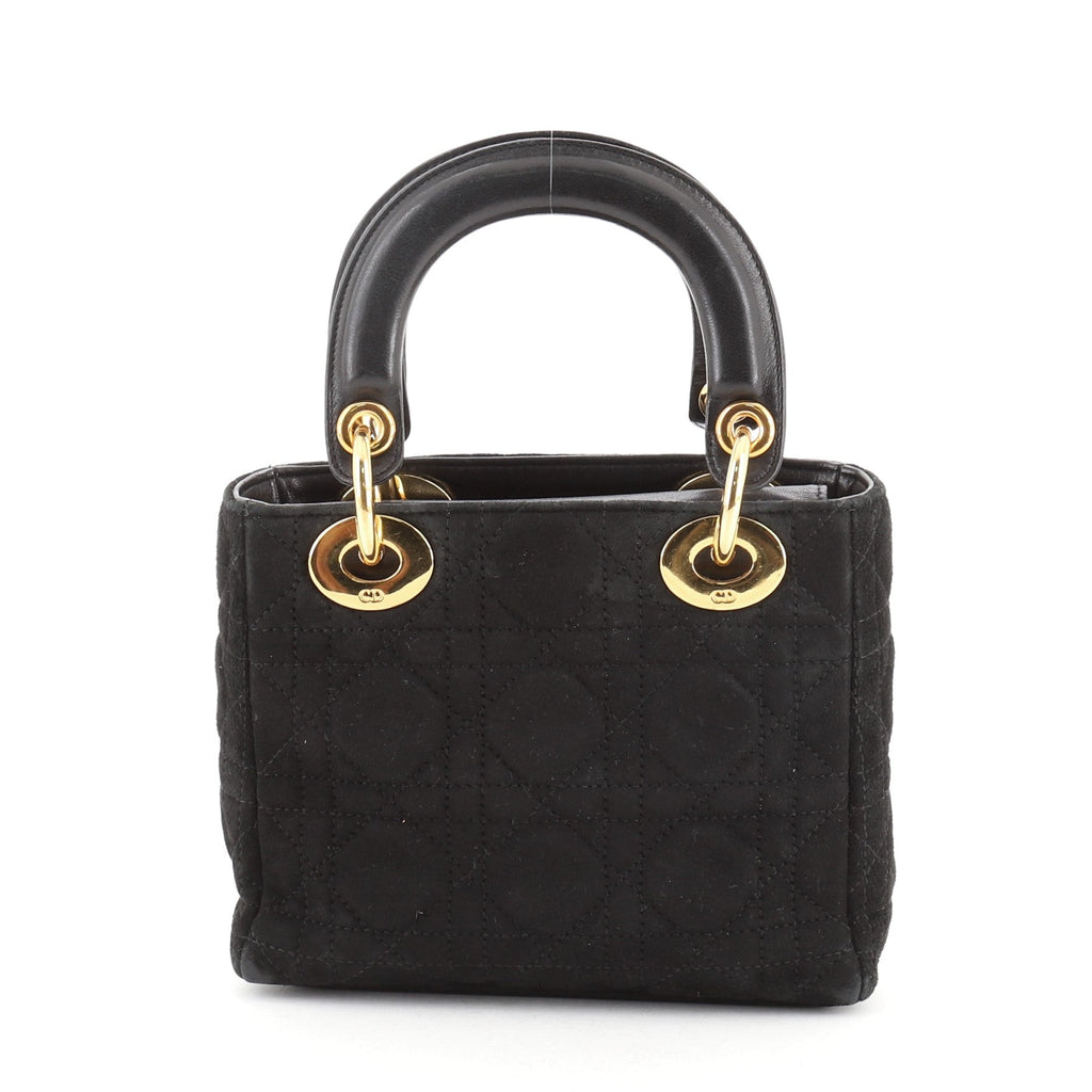 Vintage Lady Dior Bag Cannage Quilt Suede Mini