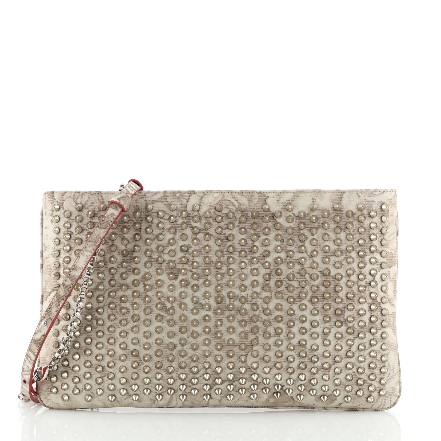 Loubiposh Clutch Spiked Jacquard
