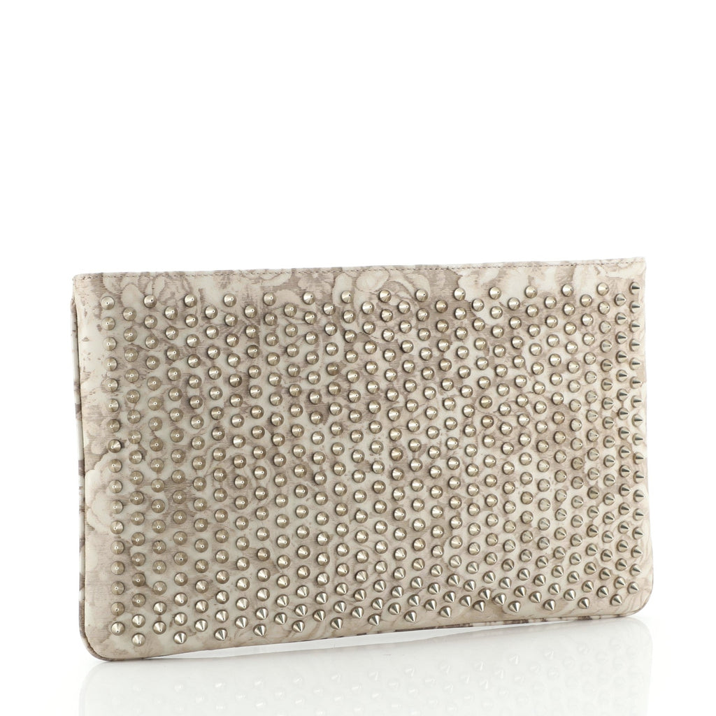 Loubiposh Clutch Spiked Jacquard