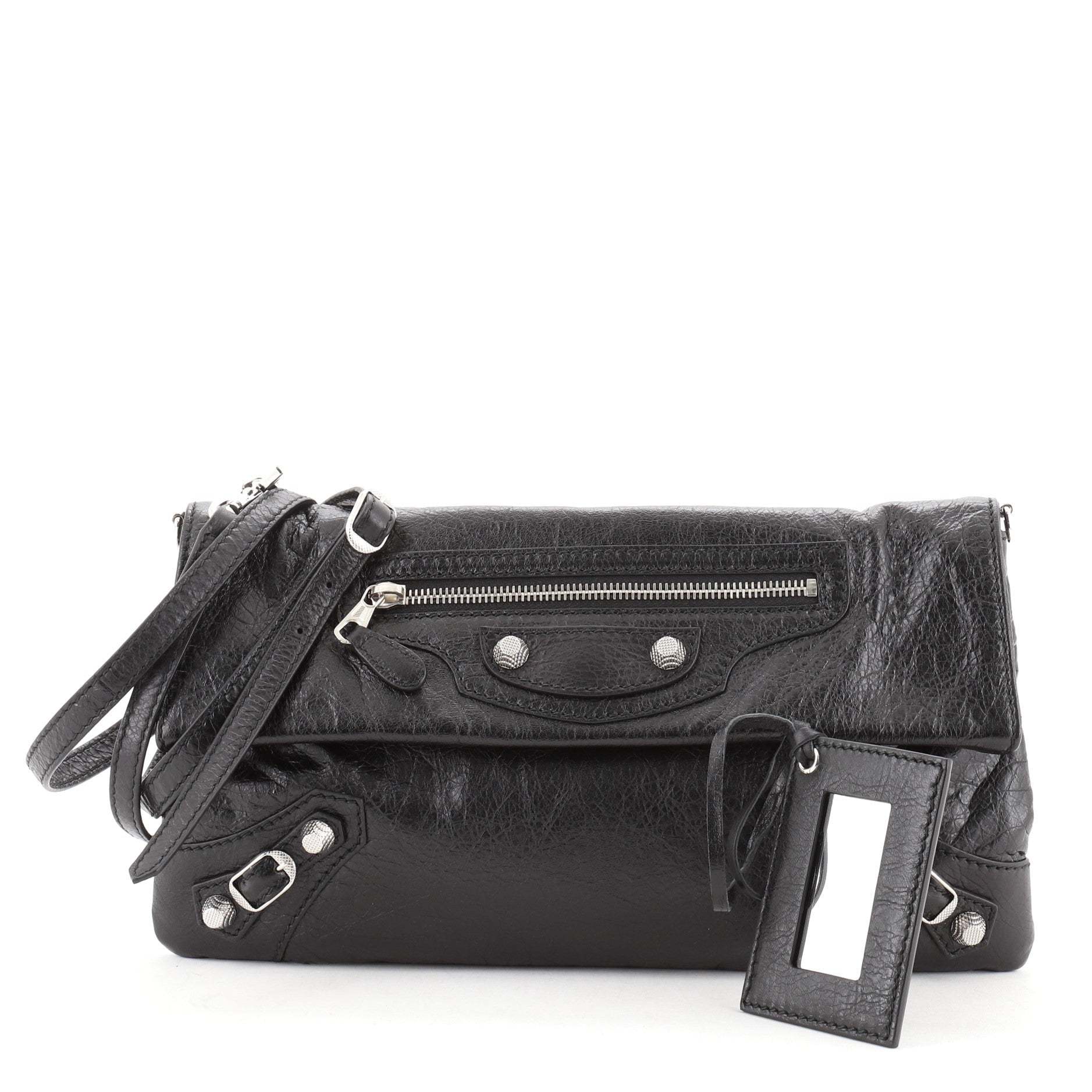 Giant Studs Envelope Strap Clutch Leather