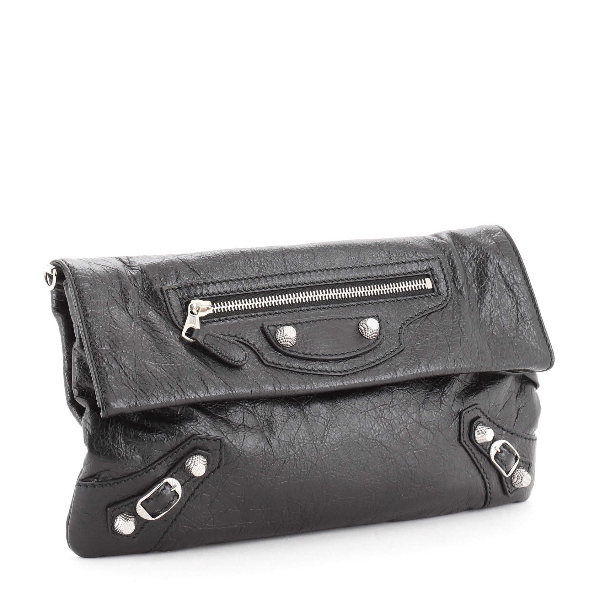 Giant Studs Envelope Strap Clutch Leather
