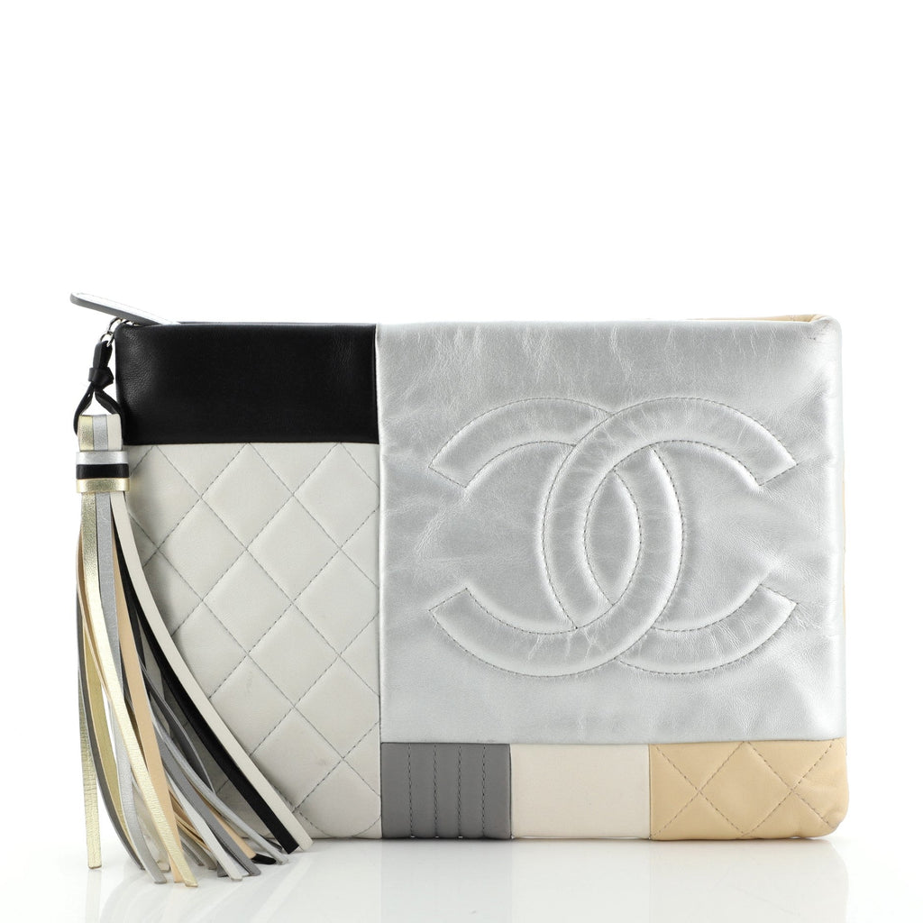 O Case Clutch Colorblock Quilted Leather Medium