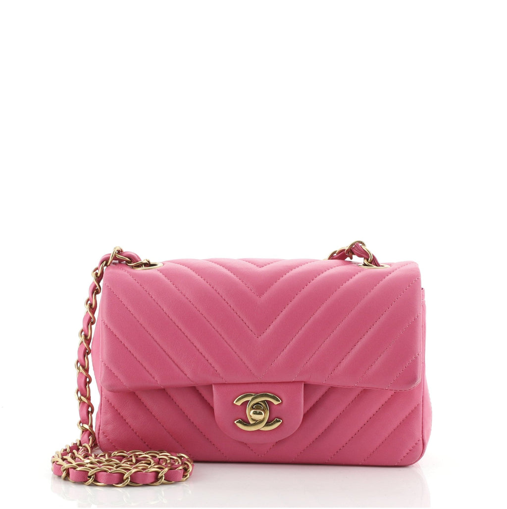 Classic Single Flap Bag Chevron Lambskin Mini