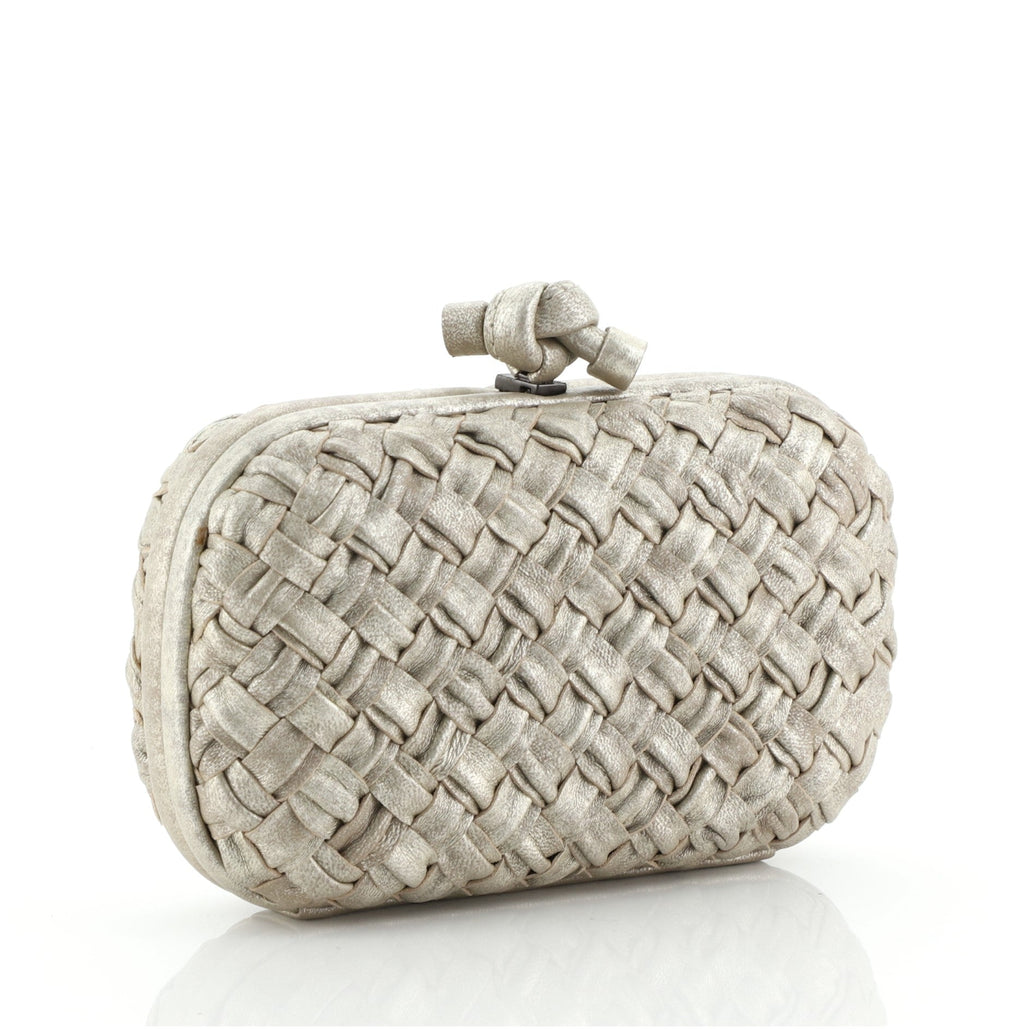 Box Knot Clutch Intrecciato Distressed Nappa Small
