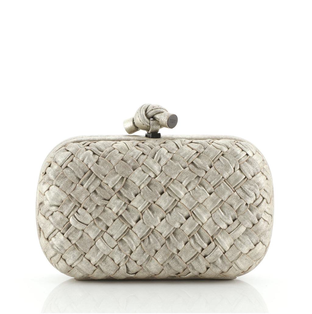 Box Knot Clutch Intrecciato Distressed Nappa Small