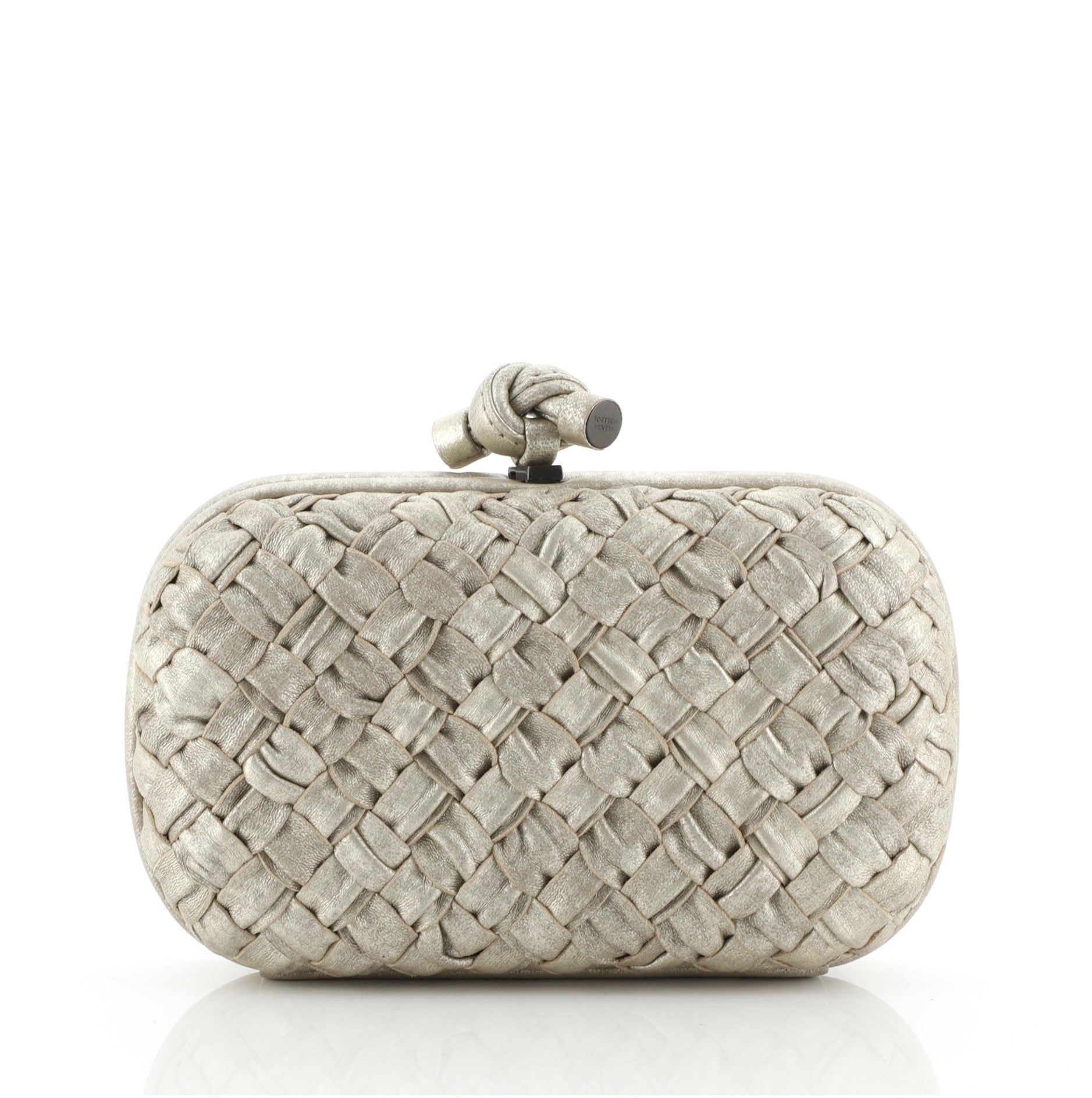 Box Knot Clutch Intrecciato Distressed Nappa Small