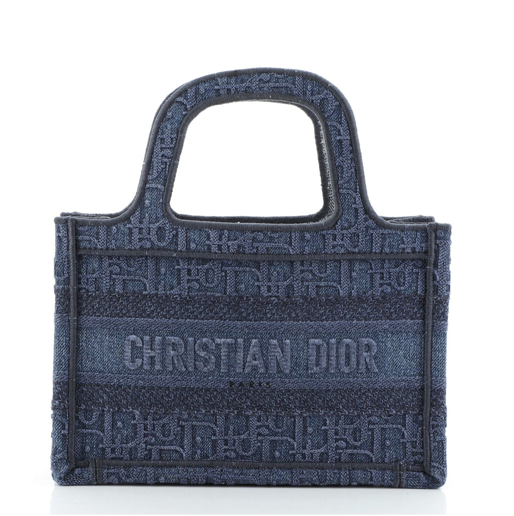 Book Tote Oblique Denim Mini