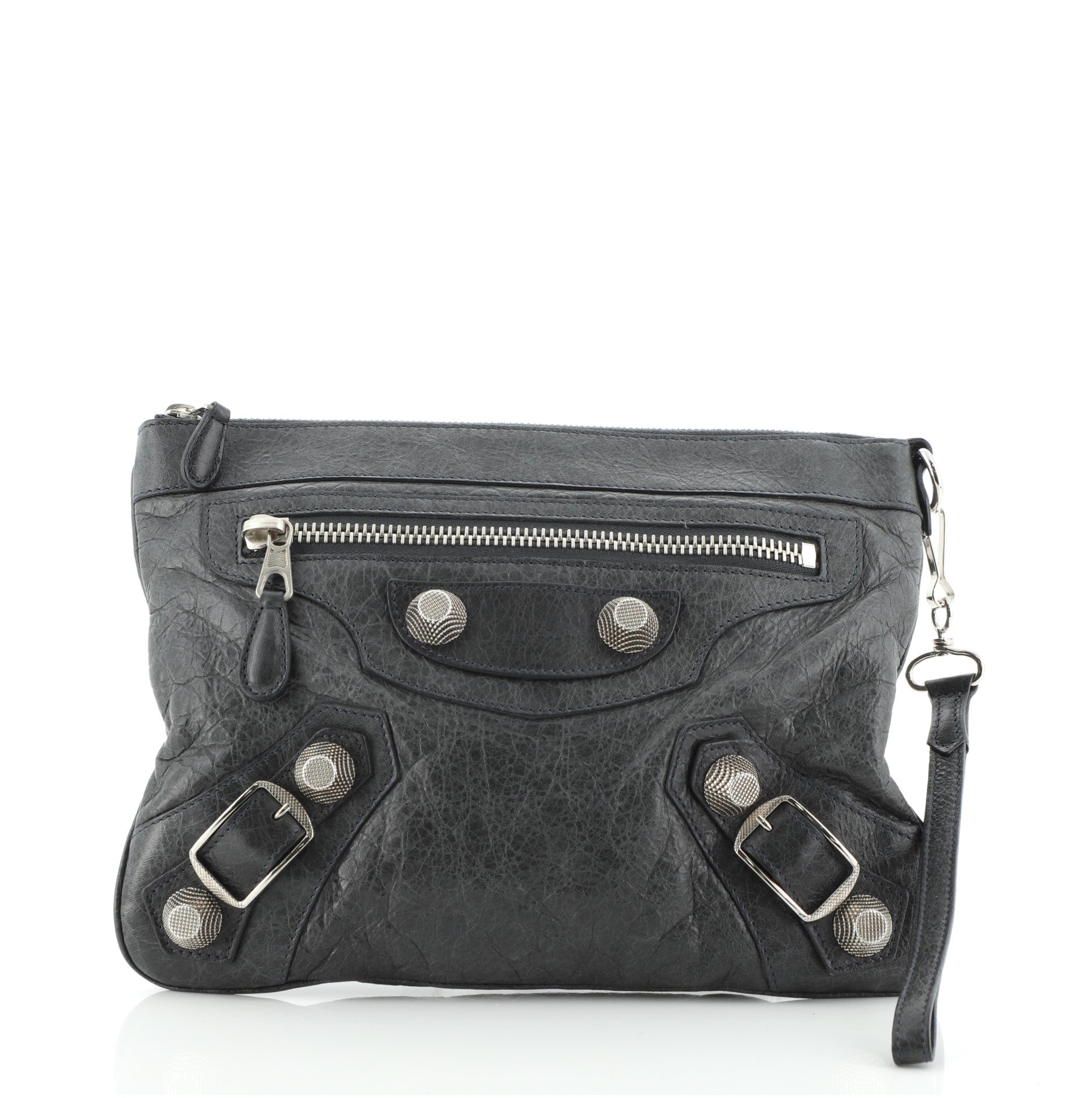 Flat Clutch Giant Studs Leather