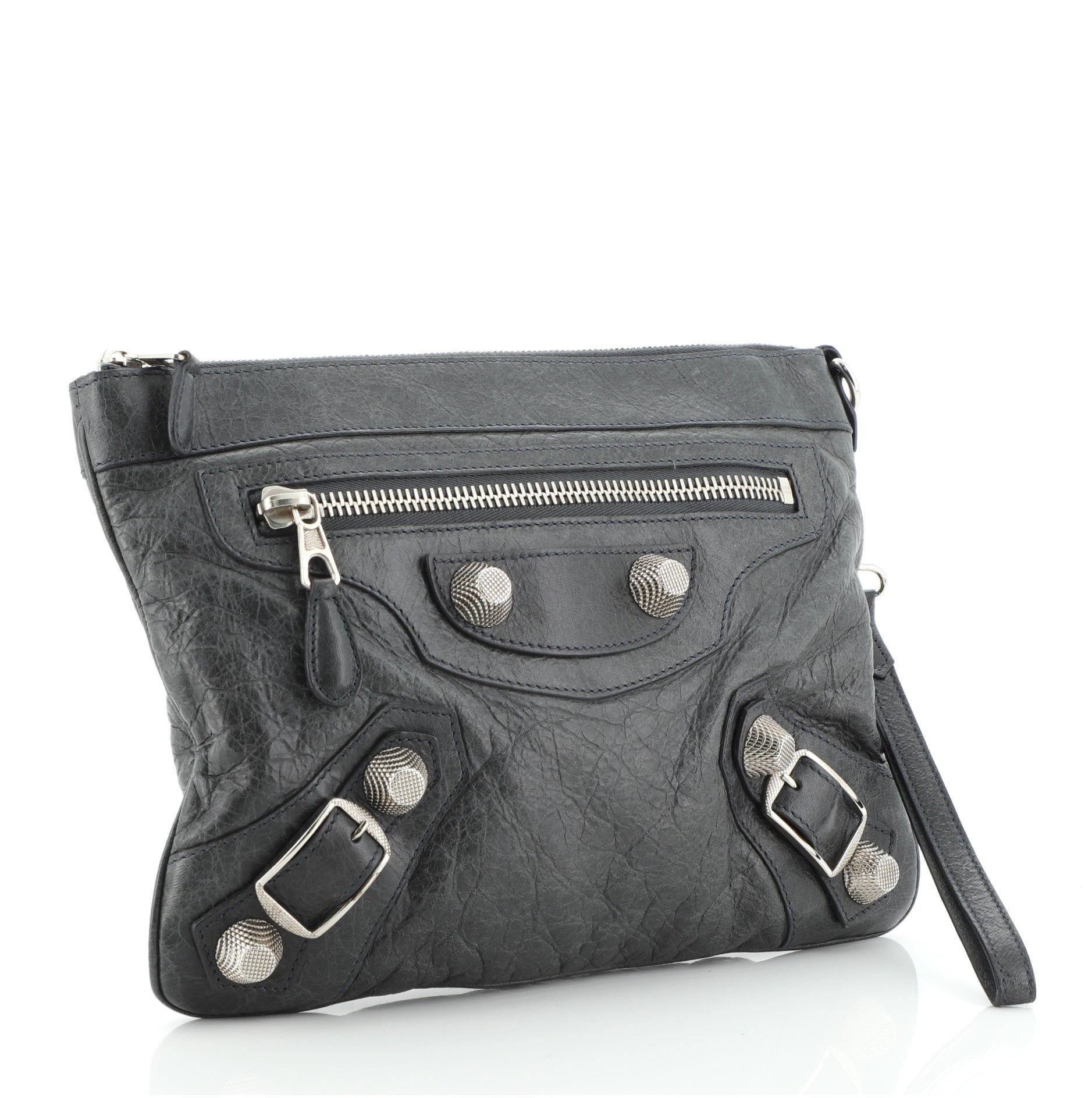 Flat Clutch Giant Studs Leather