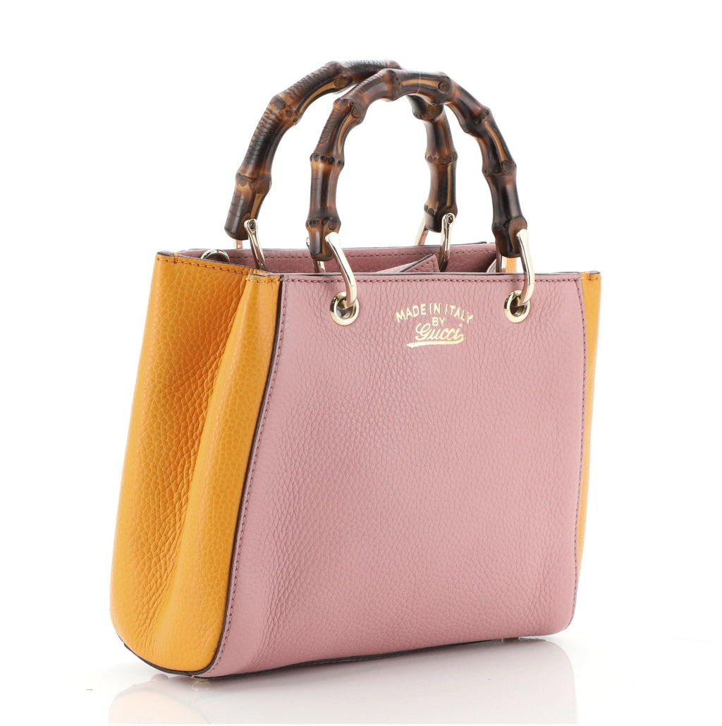 Bamboo Shopper Tote Leather Mini