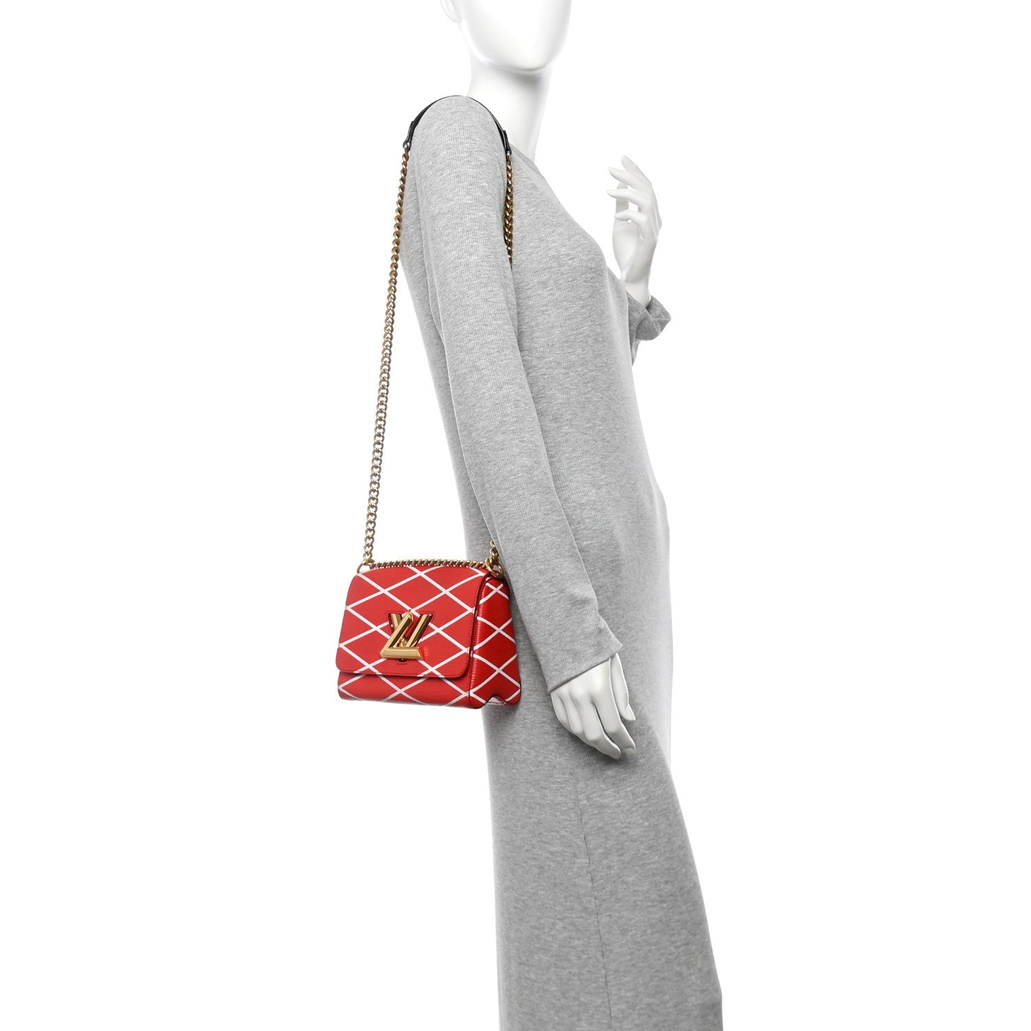 Epi Malletage Twist Shoulder Bag PM Rouge