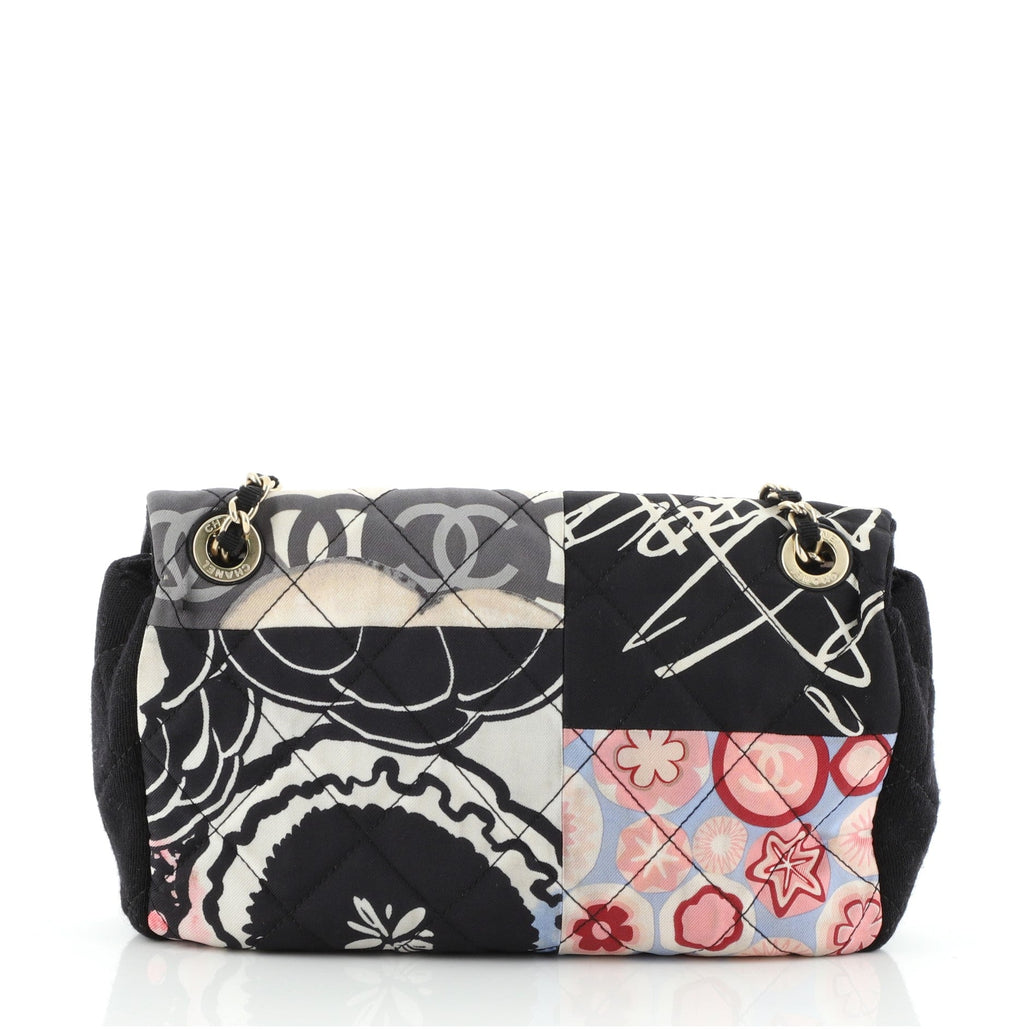 Classic Single Flap Bag Quilted Patchwork Printed Jersey Mini