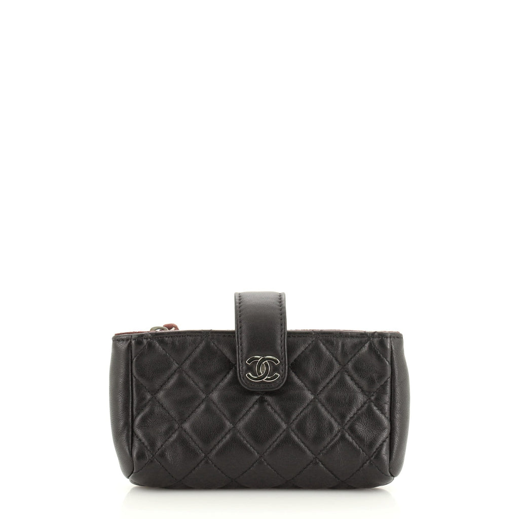 Phone Holder Clutch Quilted Lambskin