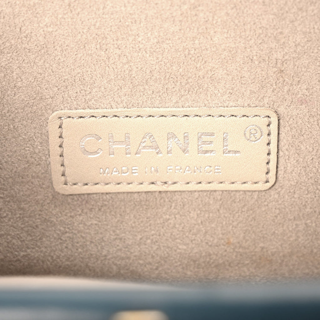 Lambskin Quilted Clutch  Turquoise