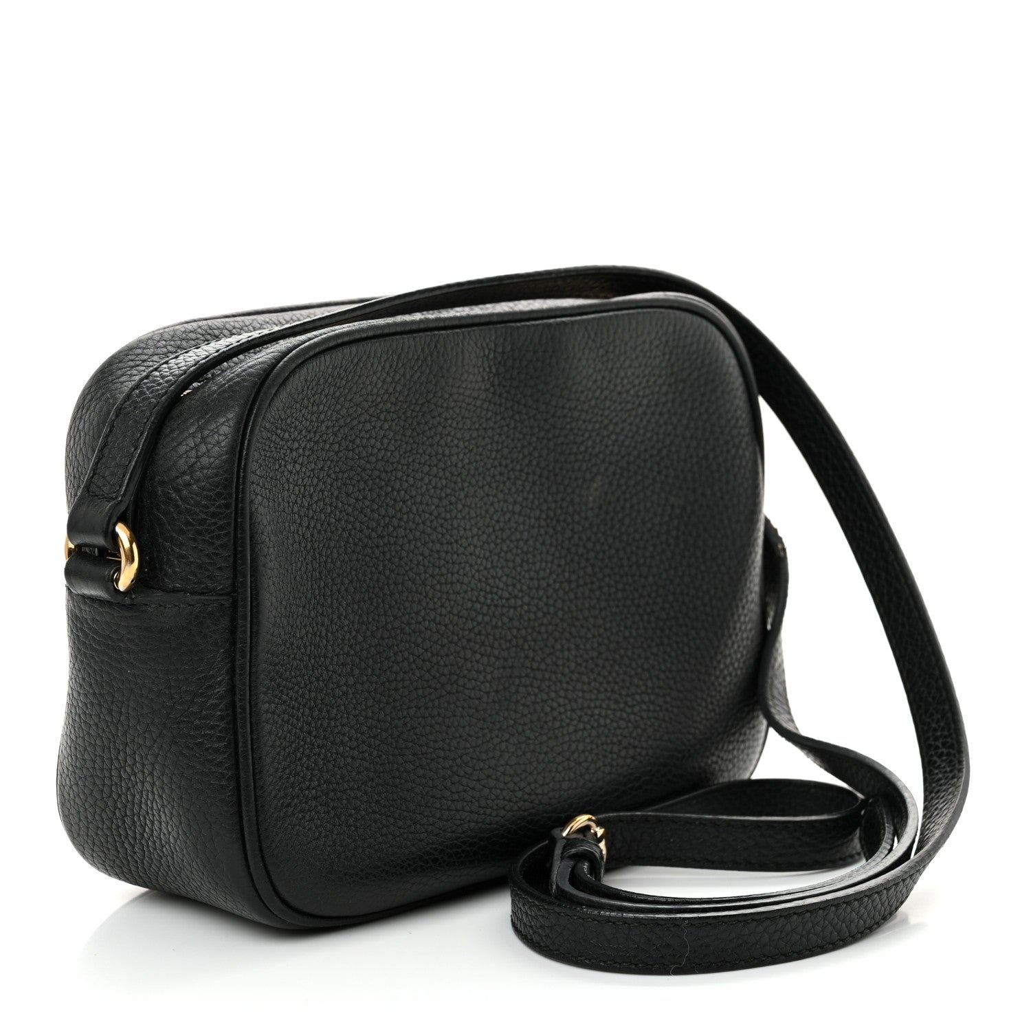 Pebbled Calfskin Small Soho Disco Bag Black