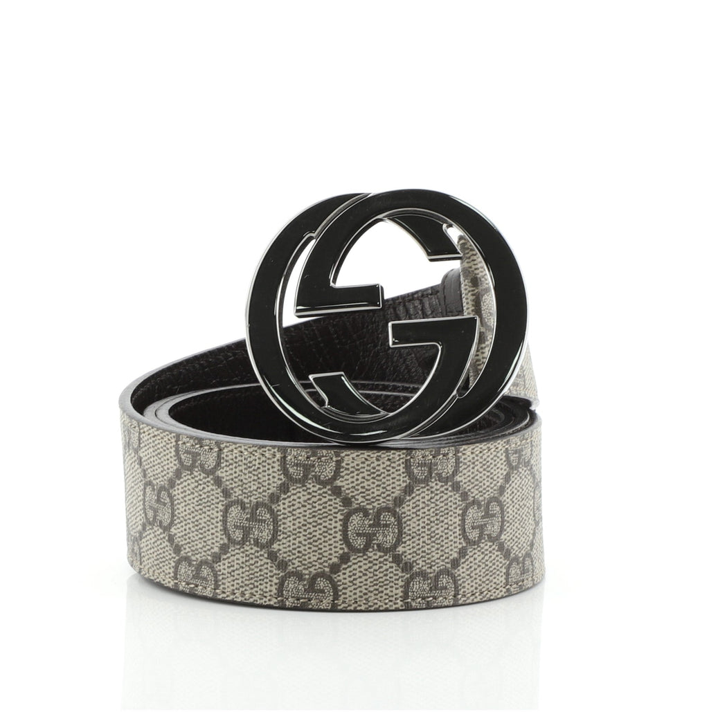 Interlocking G Belt GG Coated Canvas Wide 85