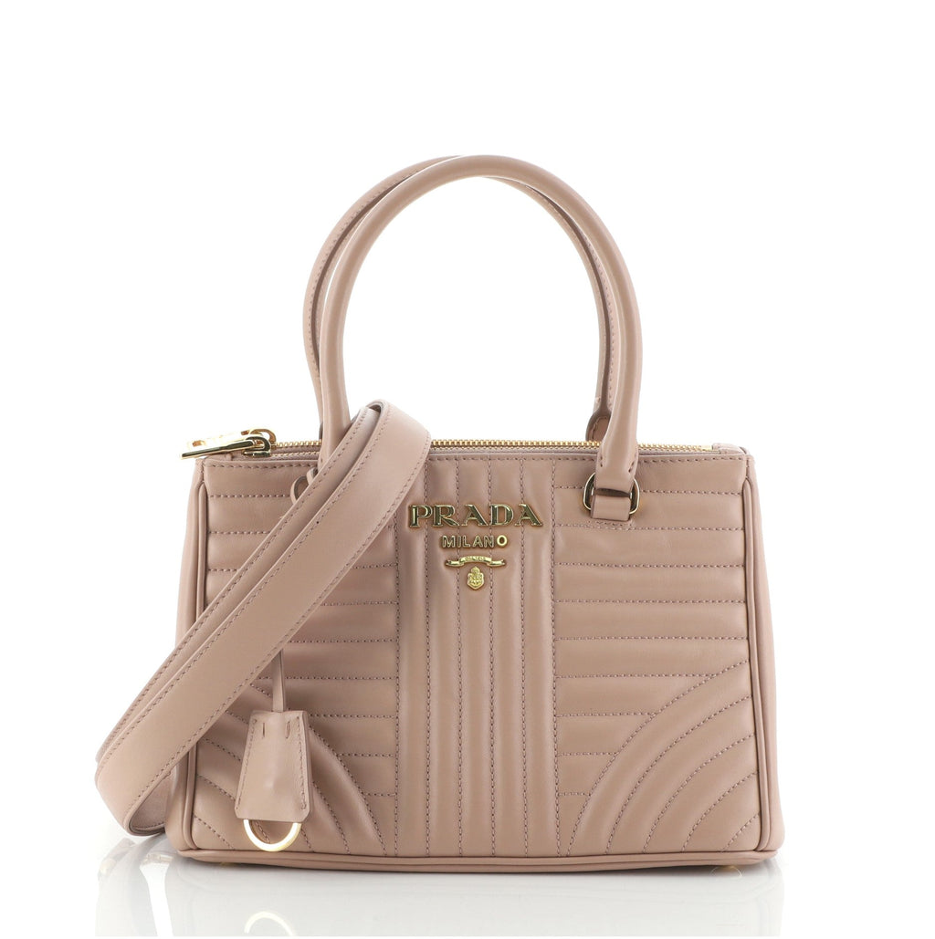 Double Zip Tote Diagramme Quilted Leather Mini
