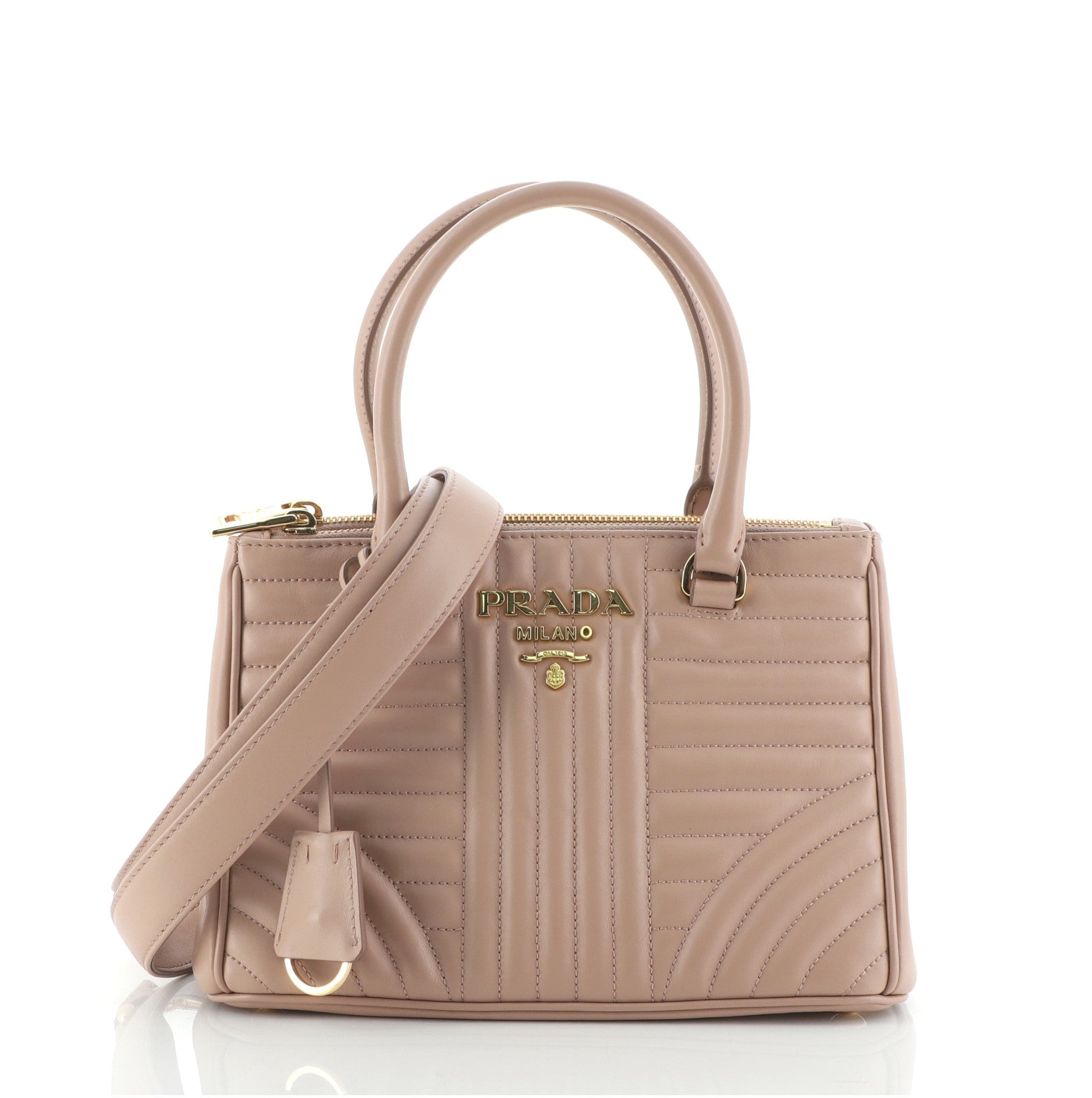 Double Zip Tote Diagramme Quilted Leather Mini