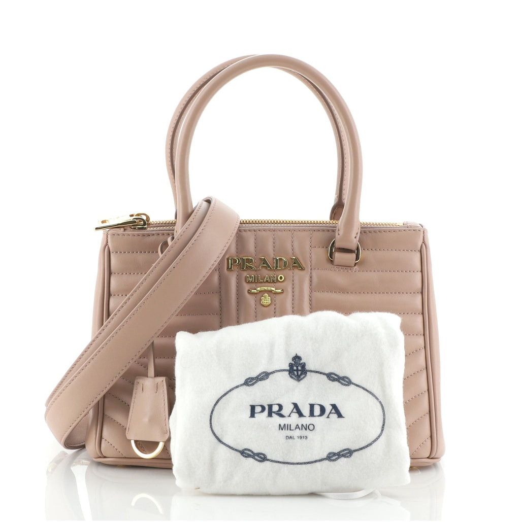 Double Zip Tote Diagramme Quilted Leather Mini