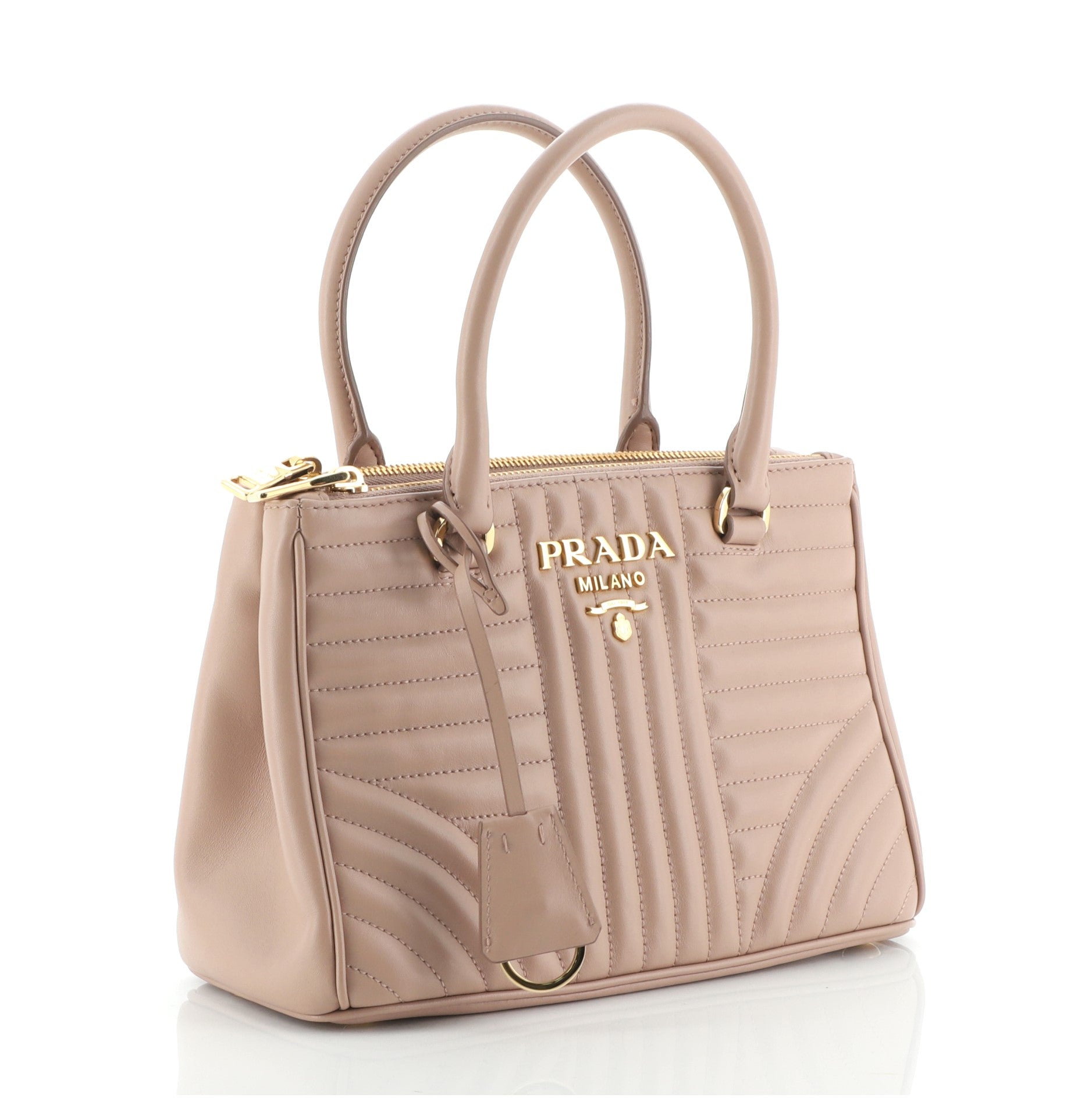 Double Zip Tote Diagramme Quilted Leather Mini