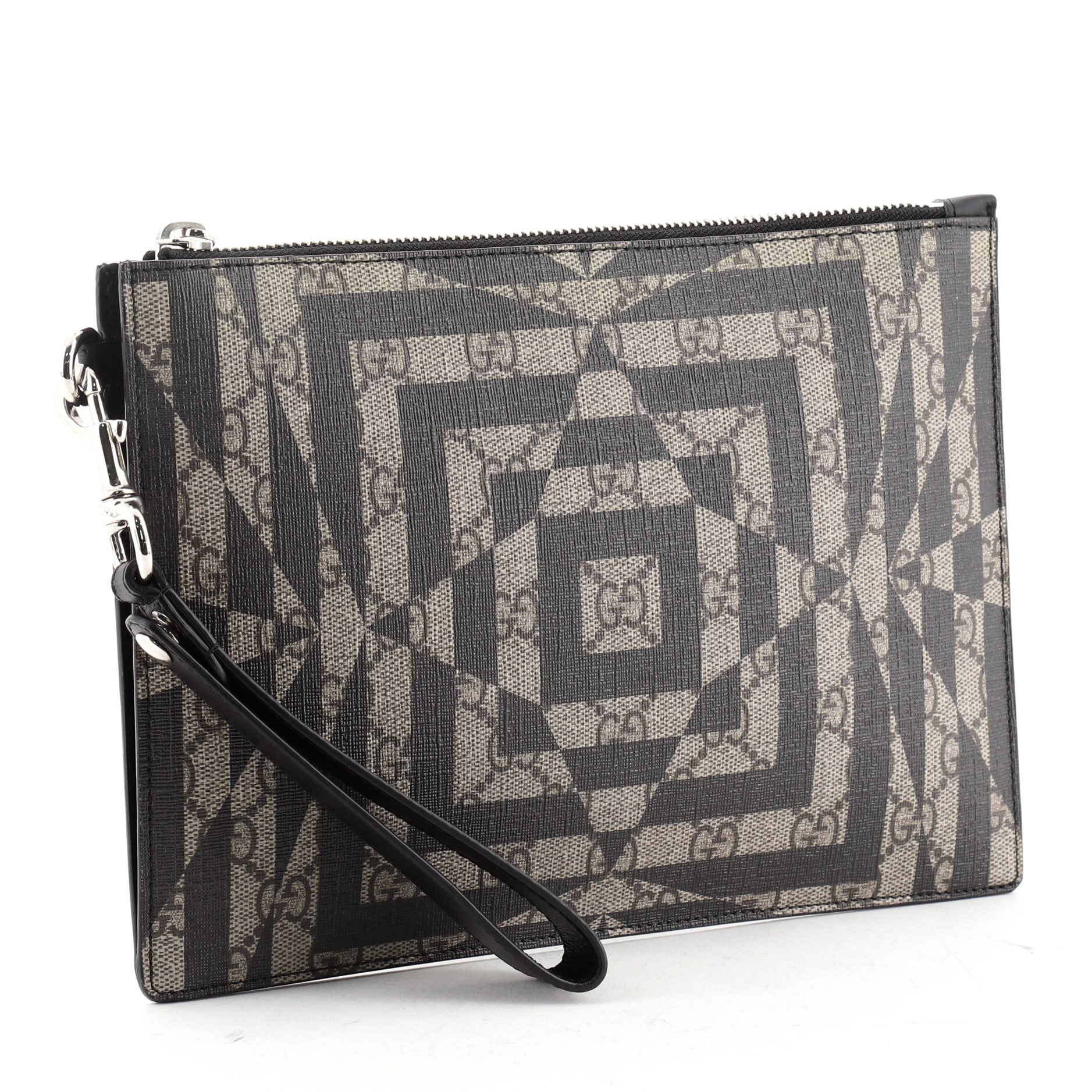 Wristlet Clutch Caleido GG Coated Canvas