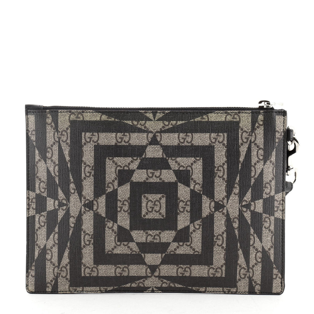 Wristlet Clutch Caleido GG Coated Canvas