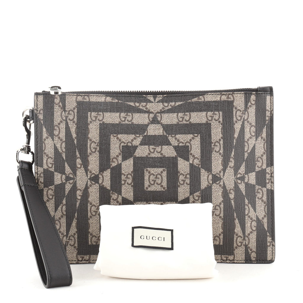 Wristlet Clutch Caleido GG Coated Canvas