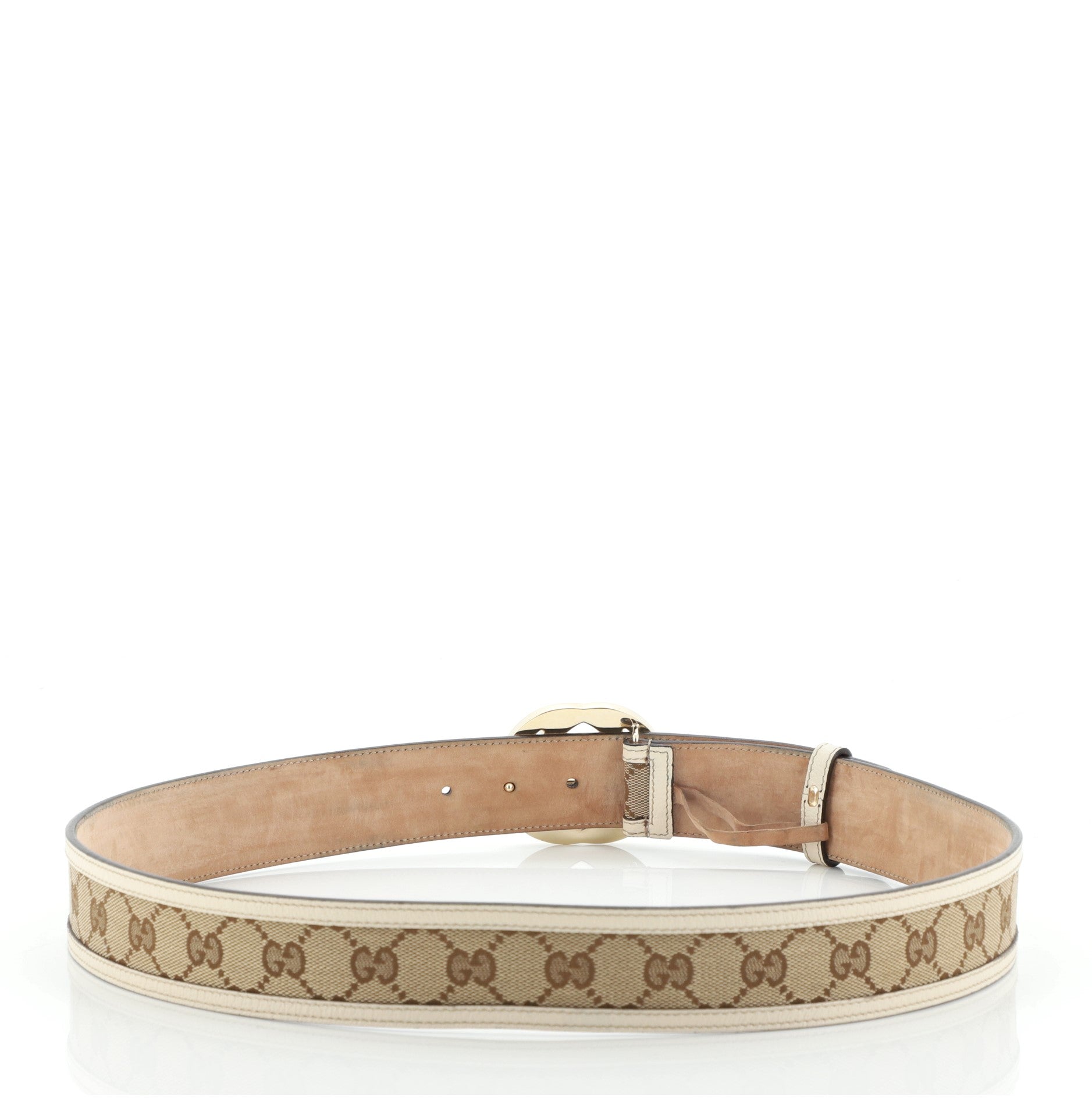 Interlocking G Belt GG Canvas with Leather Wide 100
