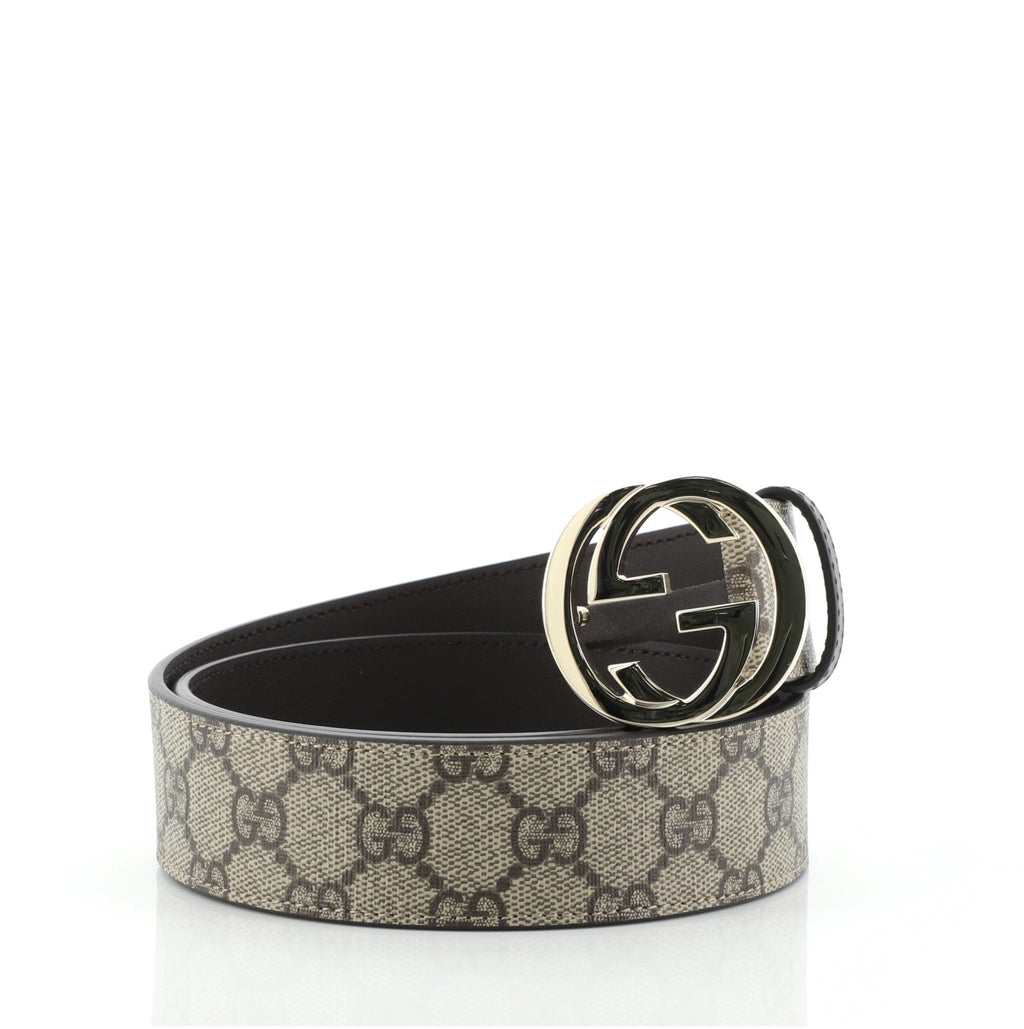 Interlocking G Belt GG Coated Canvas Wide 85