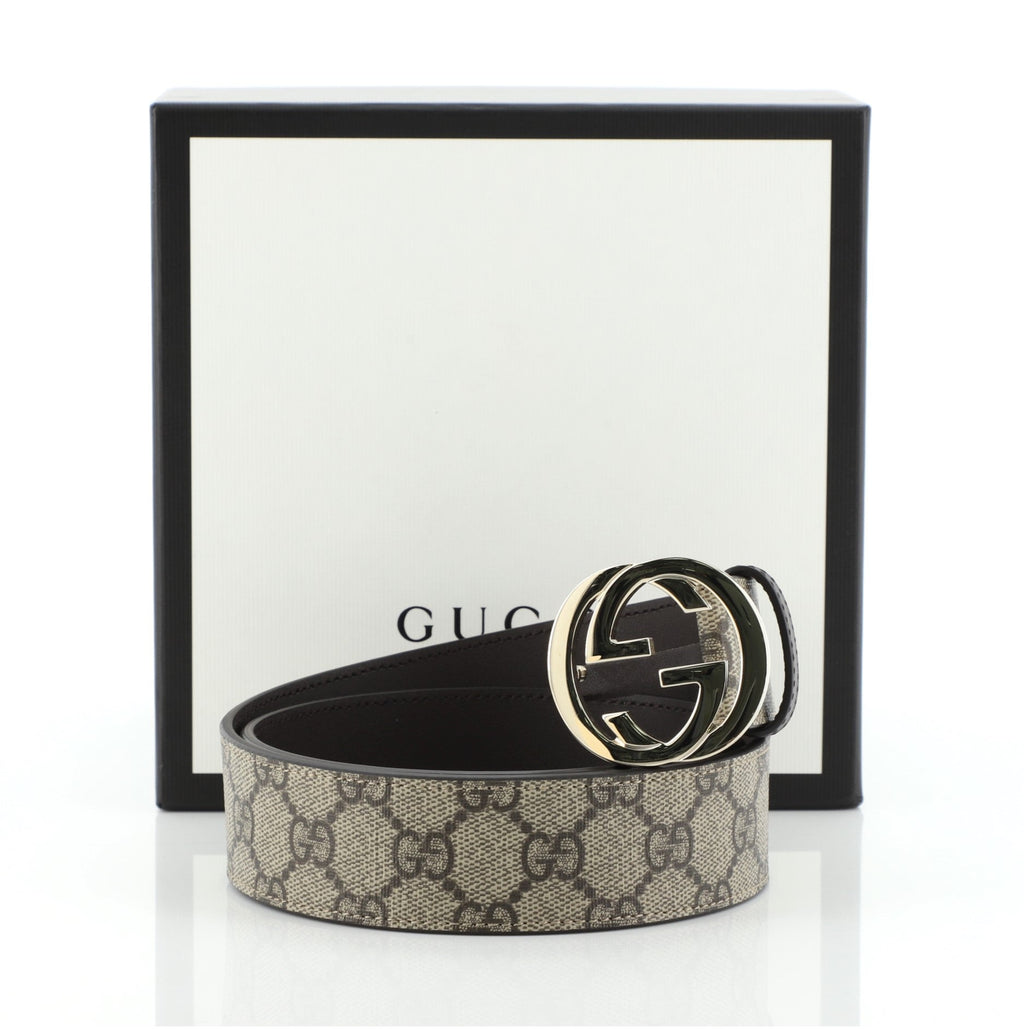 Interlocking G Belt GG Coated Canvas Wide 85