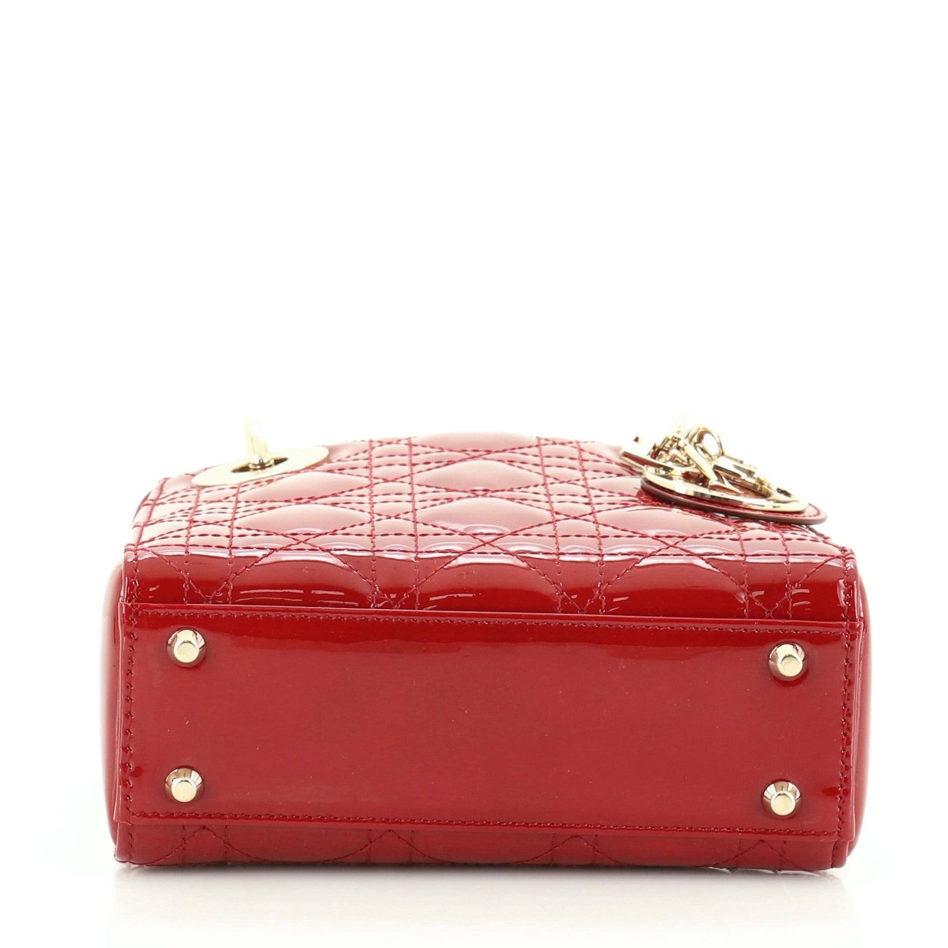 Lady Dior Chain Bag Cannage Quilt Patent Mini