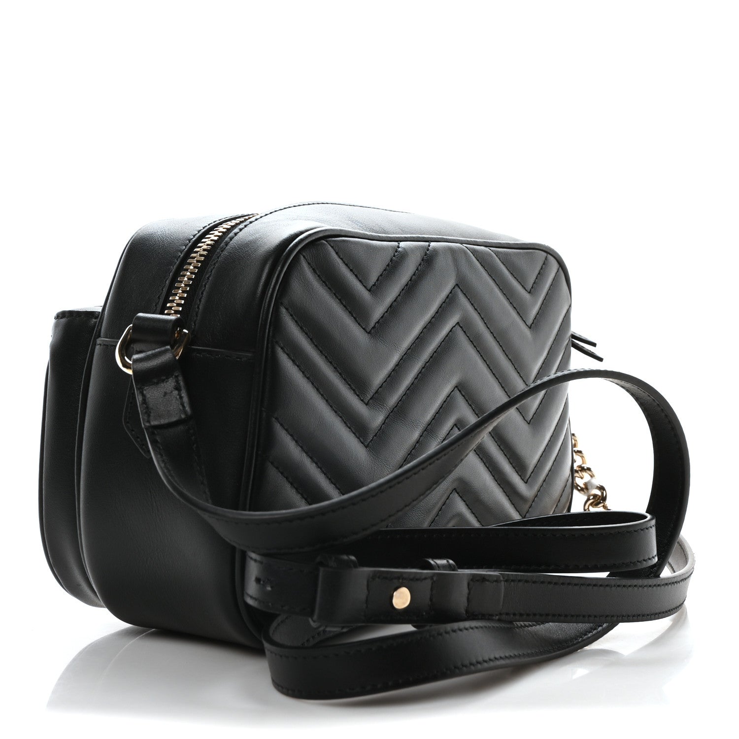 Calfskin Matelasse Small GG Marmont 2.0 Shoulder Bag Black