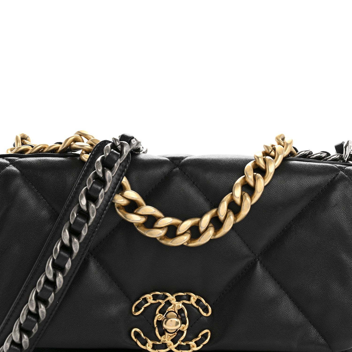 Lambskin Quilted Medium Chanel 19 Flap Black