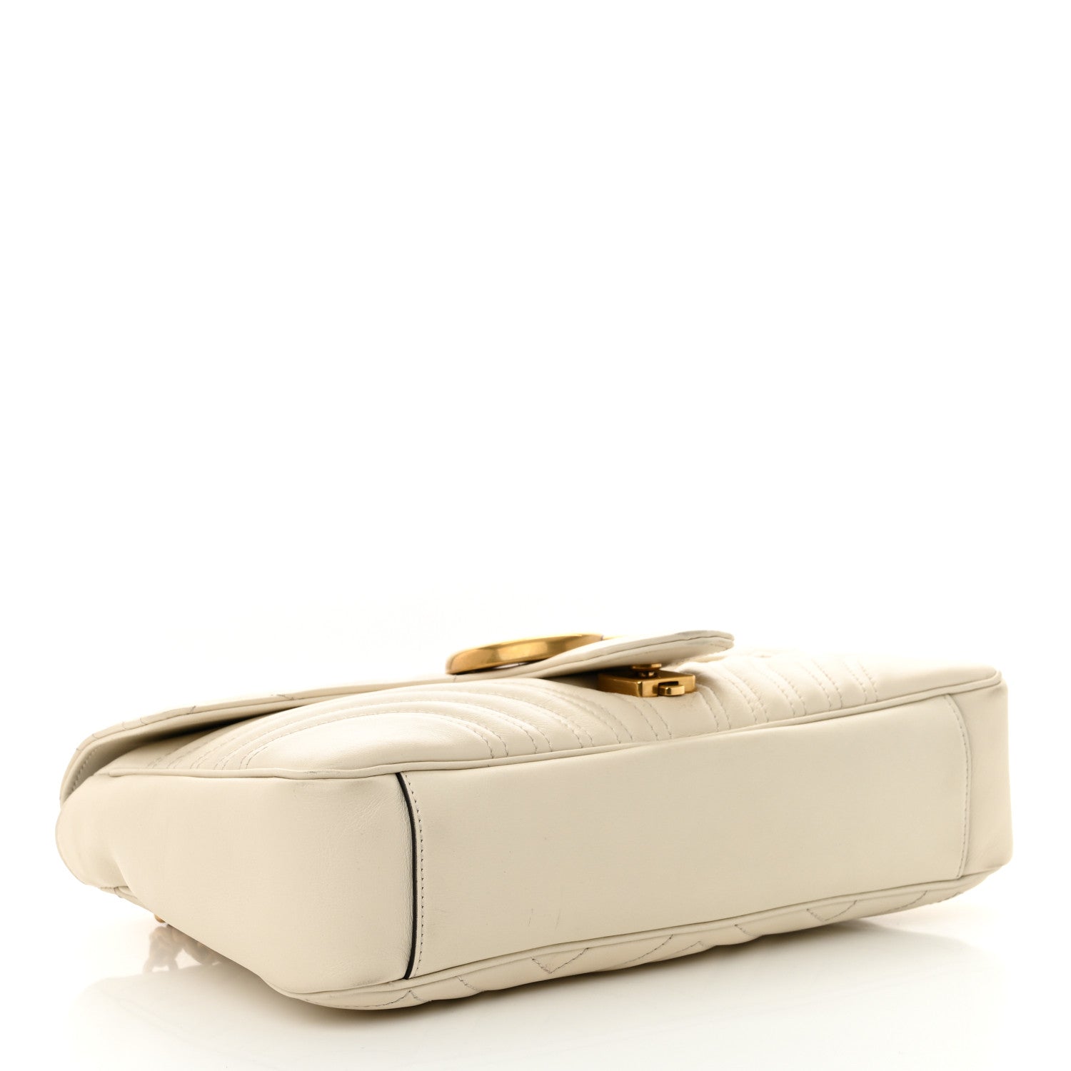 Calfskin Matelasse Medium GG Marmont Shoulder Bag White