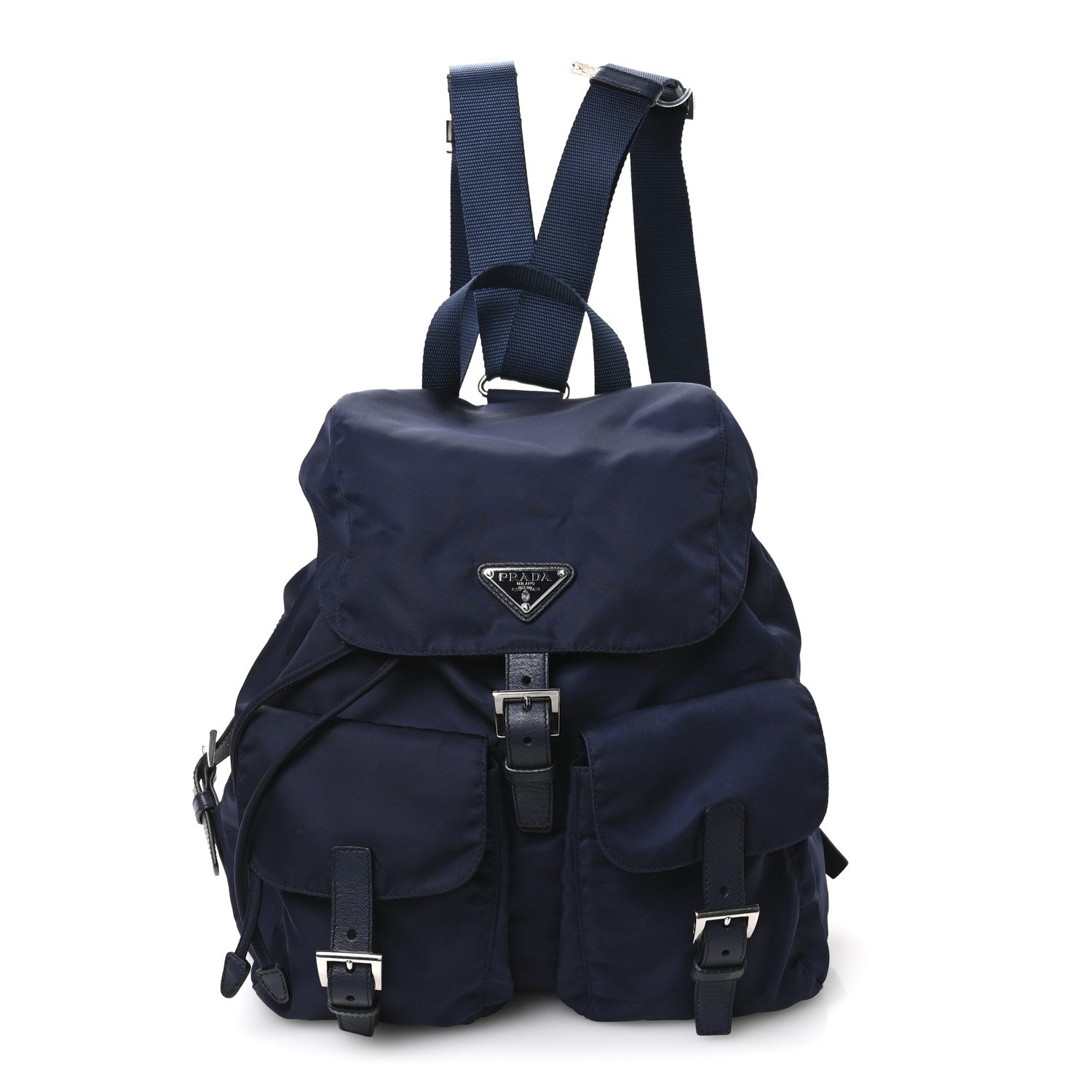 Tessuto Nylon Saffiano Vela Medium Backpack Baltico