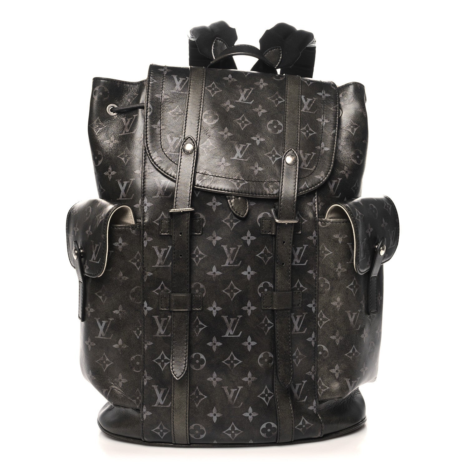 Brushed Monogram Eclipse Christopher MM Backpack Black