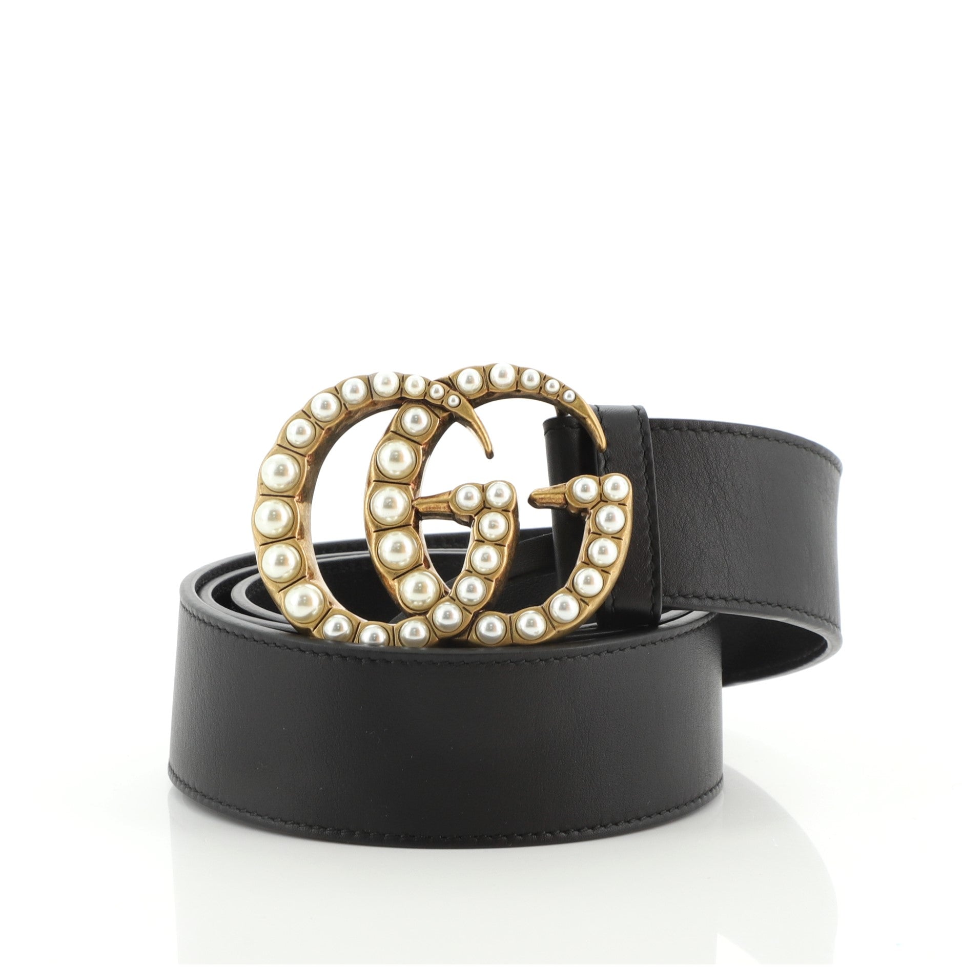 Pearly GG Marmont Belt Leather Wide 95