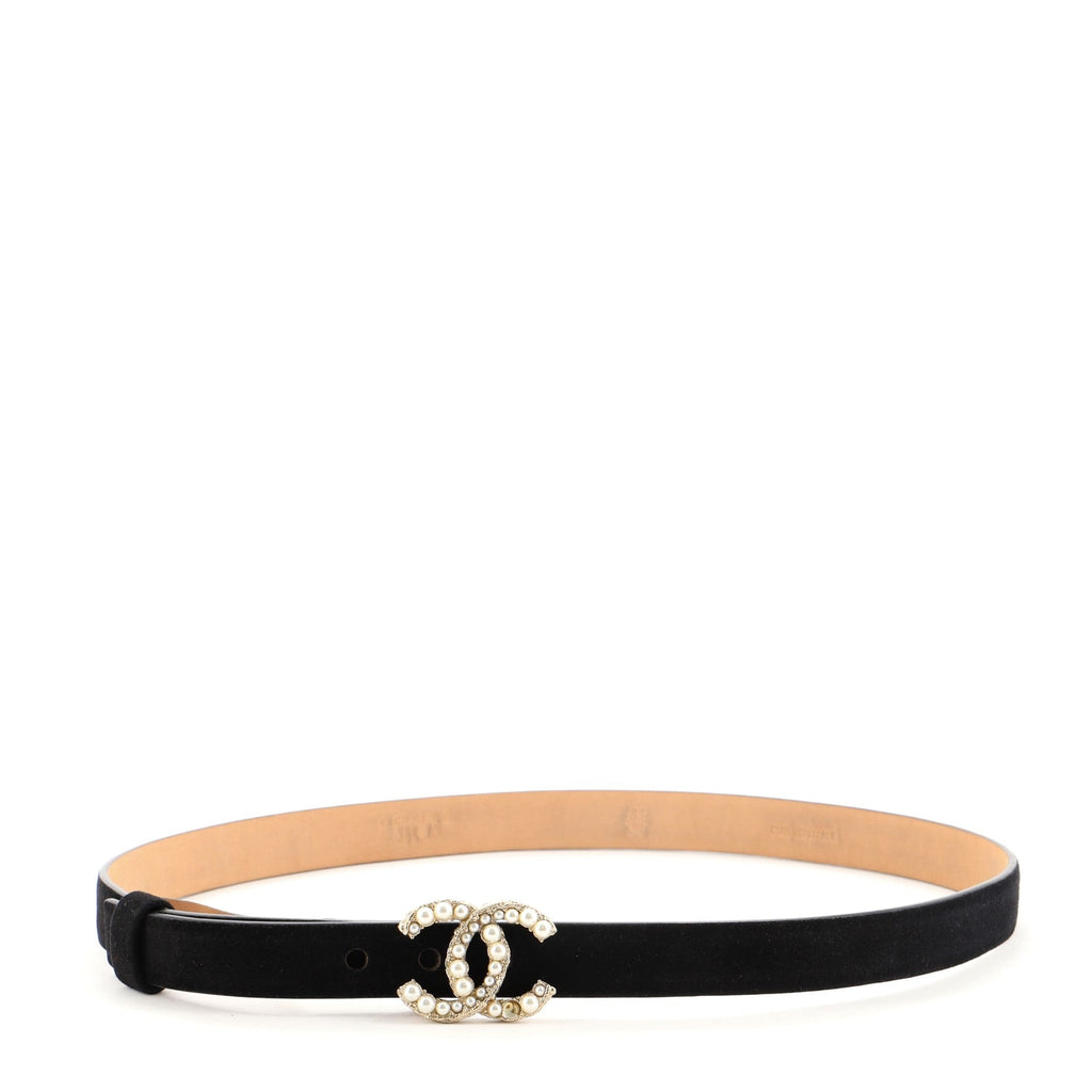 CC Belt Velvet with Faux Pearls Thin 80