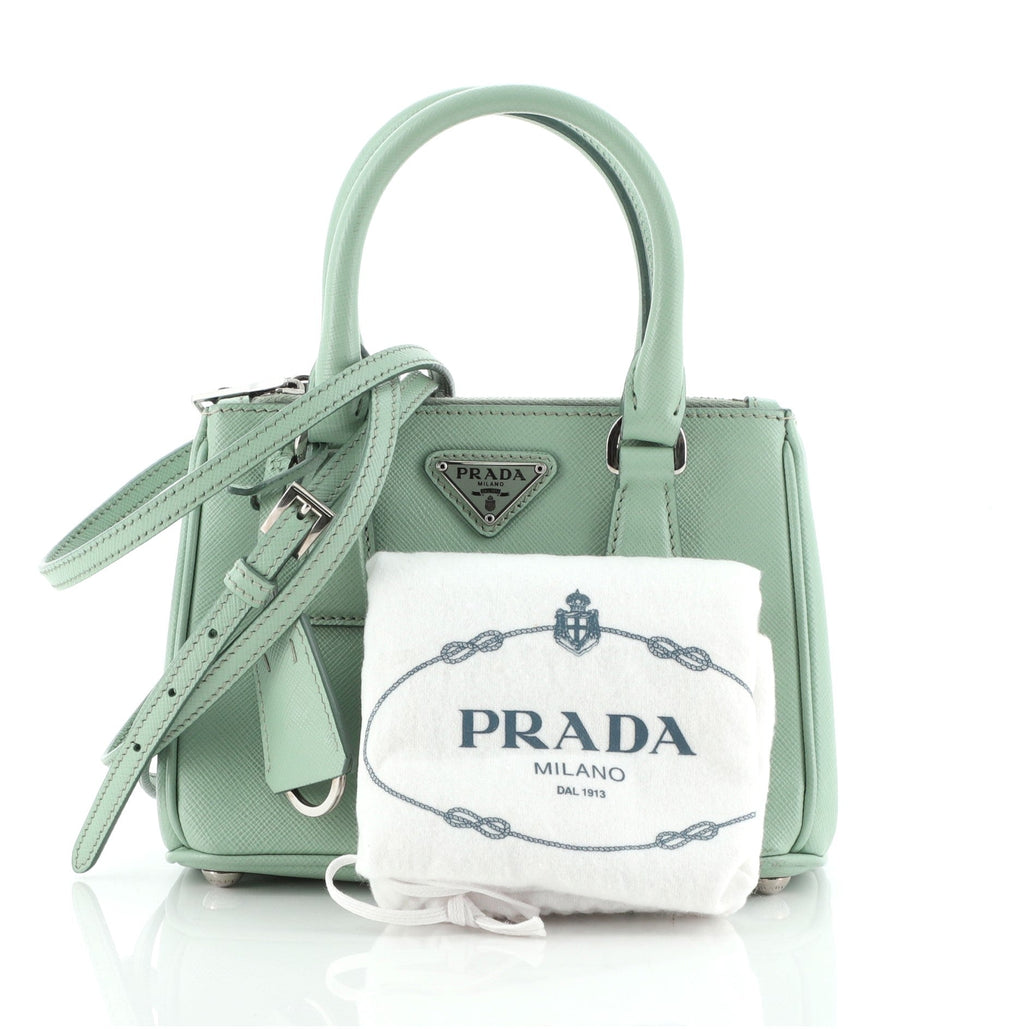 Galleria Double Zip Tote Saffiano Leather Mini