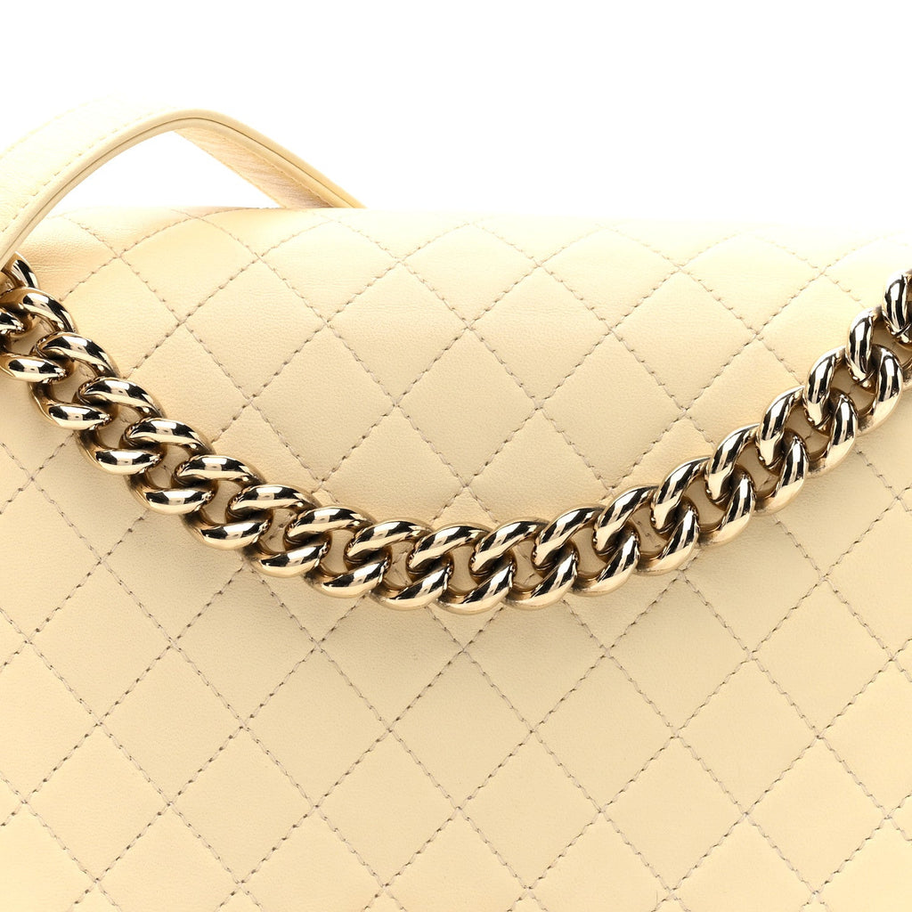 Caviar Quilted New Medium Boy Flap Light Beige