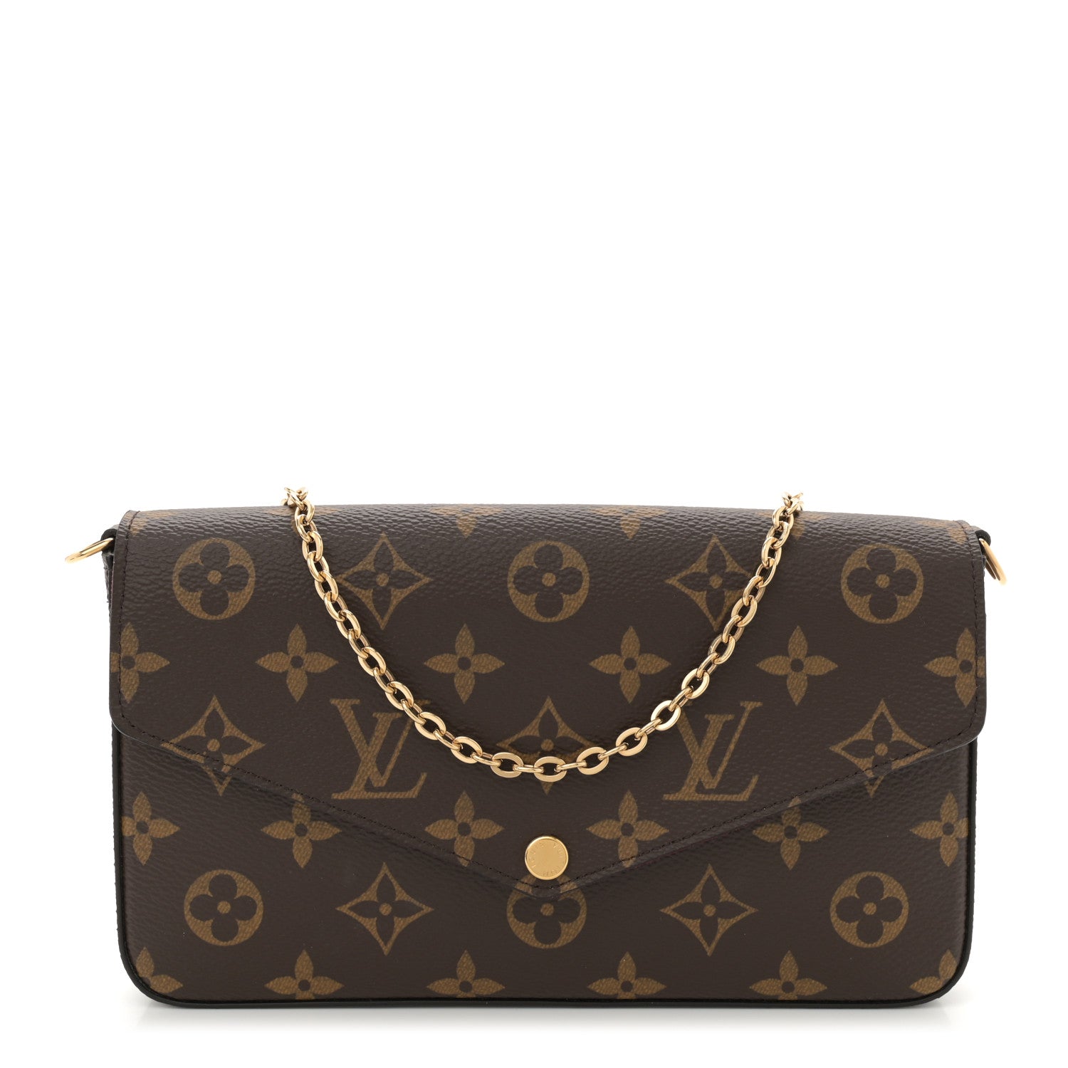 Monogram Pochette Felicie Chain Wallet Fuchsia